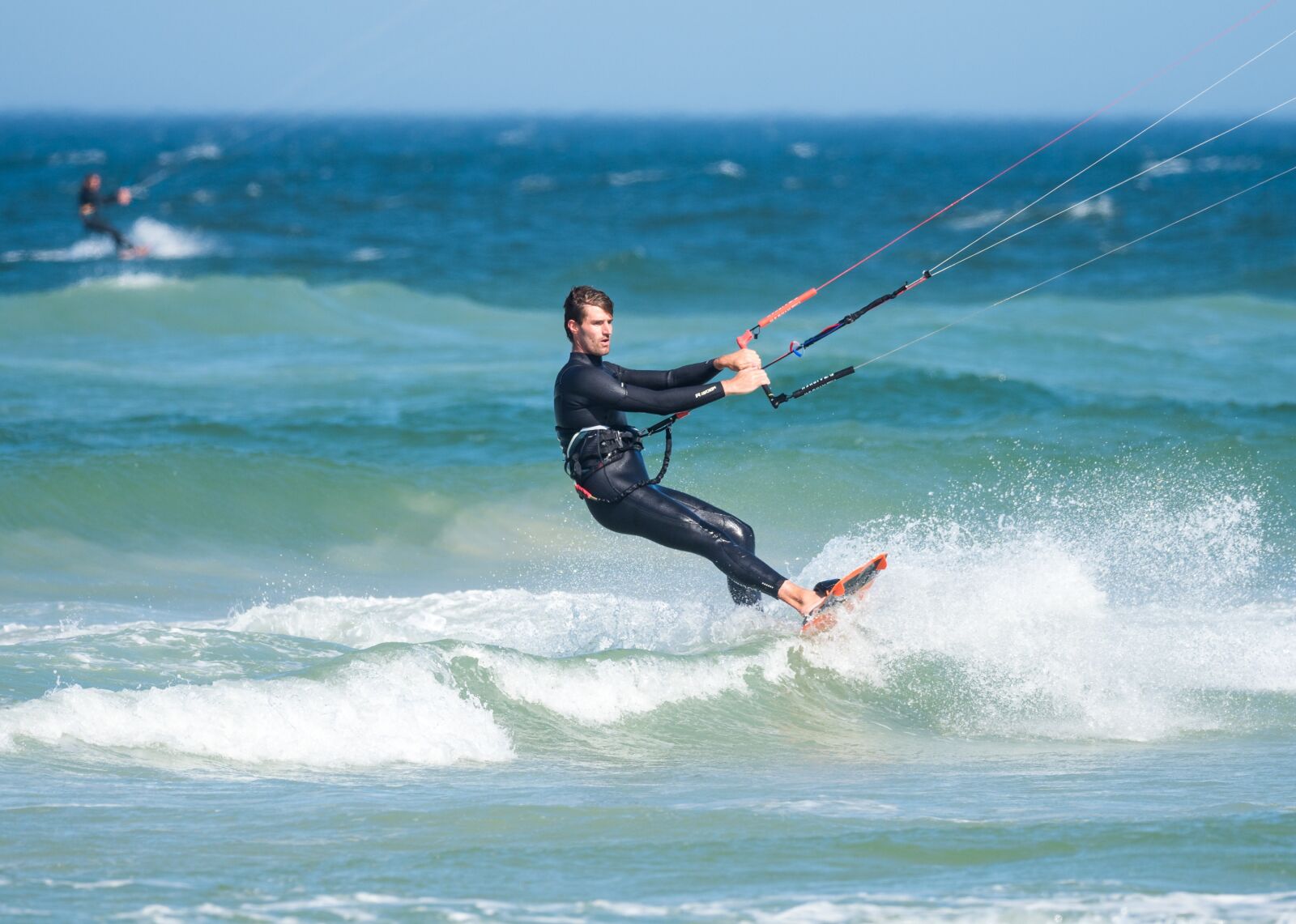 OLYMPUS M.300mm F4.0 sample photo. Kite boarder, kite boarding photography