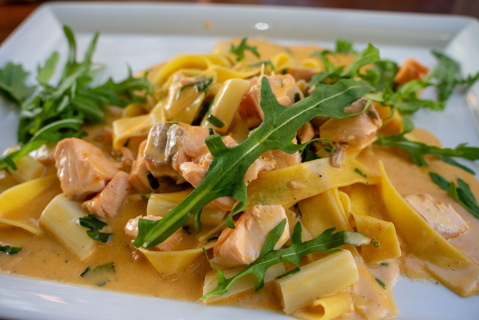 Tamron 28-75mm F2.8 Di III RXD sample photo. Pasta, salmon, asparagus photography