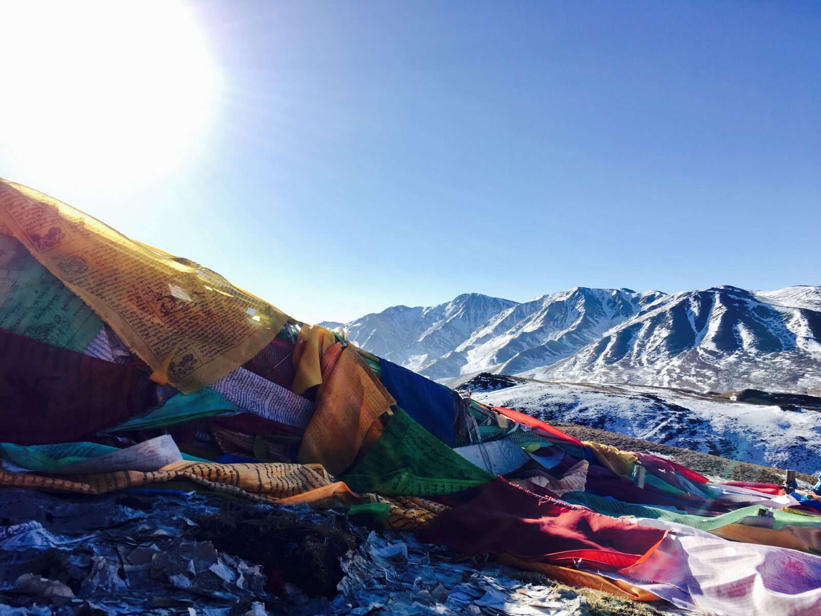Apple iPhone 6s sample photo. Backlighting, tibetan, snow mountain photography