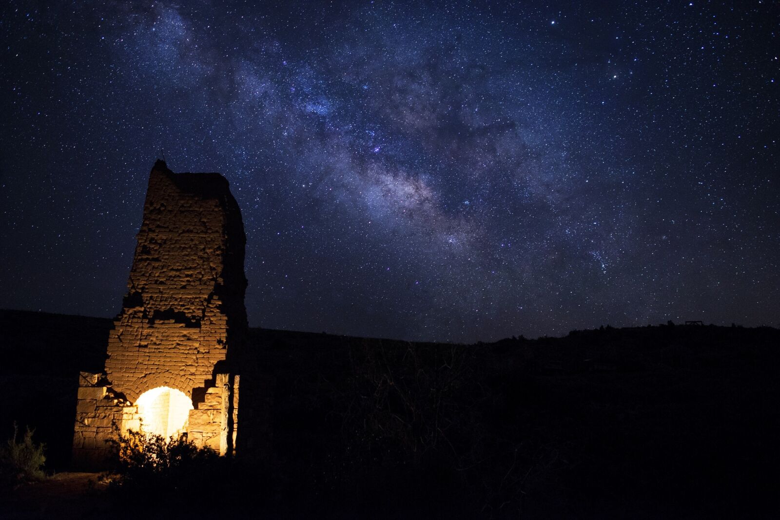Nikon D610 sample photo. Night sky, adobe smelter photography