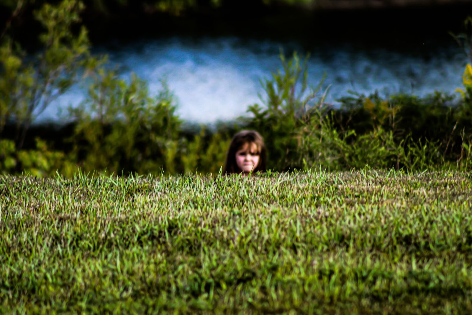 EF75-300mm f/4-5.6 sample photo. Peeking, child, female photography