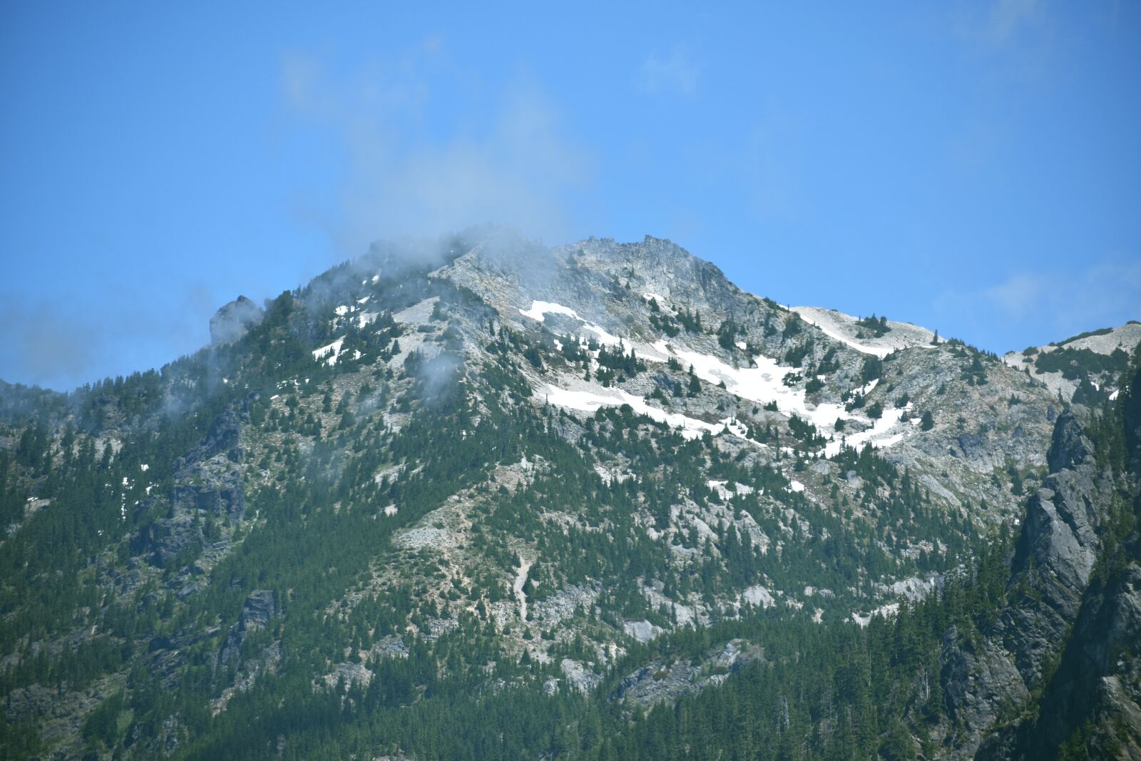 Nikon D3400 sample photo. Mountains, clouds, evergreen photography