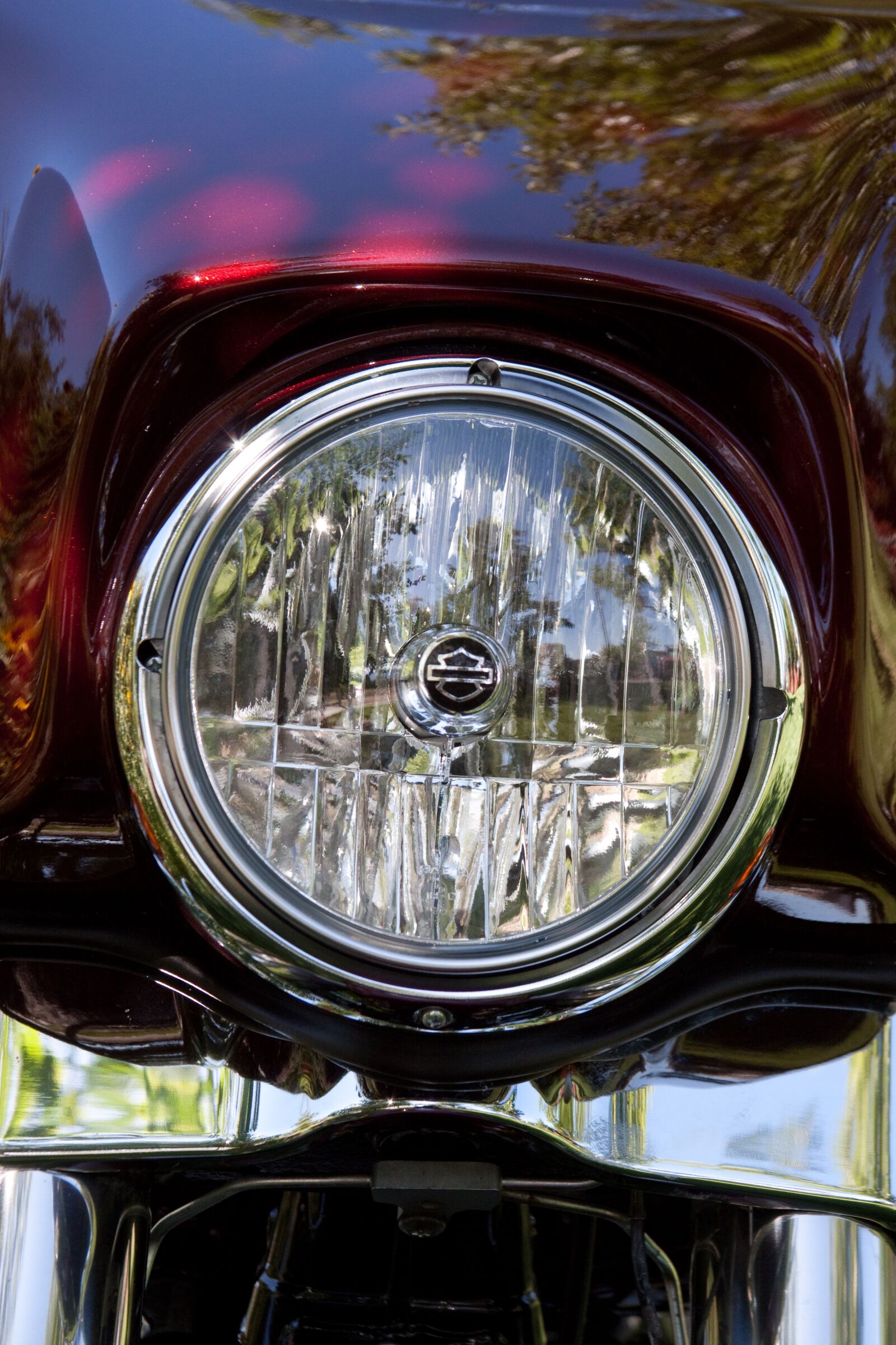 Canon EOS 50D sample photo. Harley, headlight, bike photography