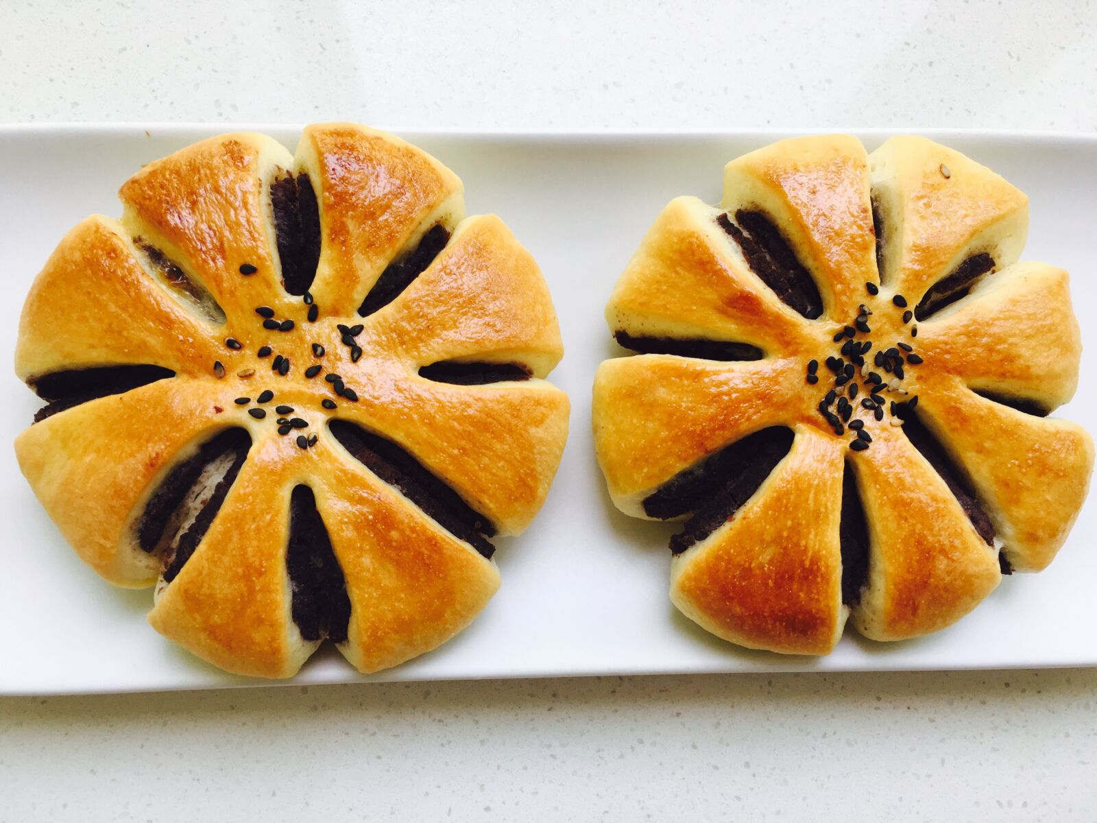 Apple iPhone 6s Plus sample photo. Anpan, flower-shaped bread, bread photography