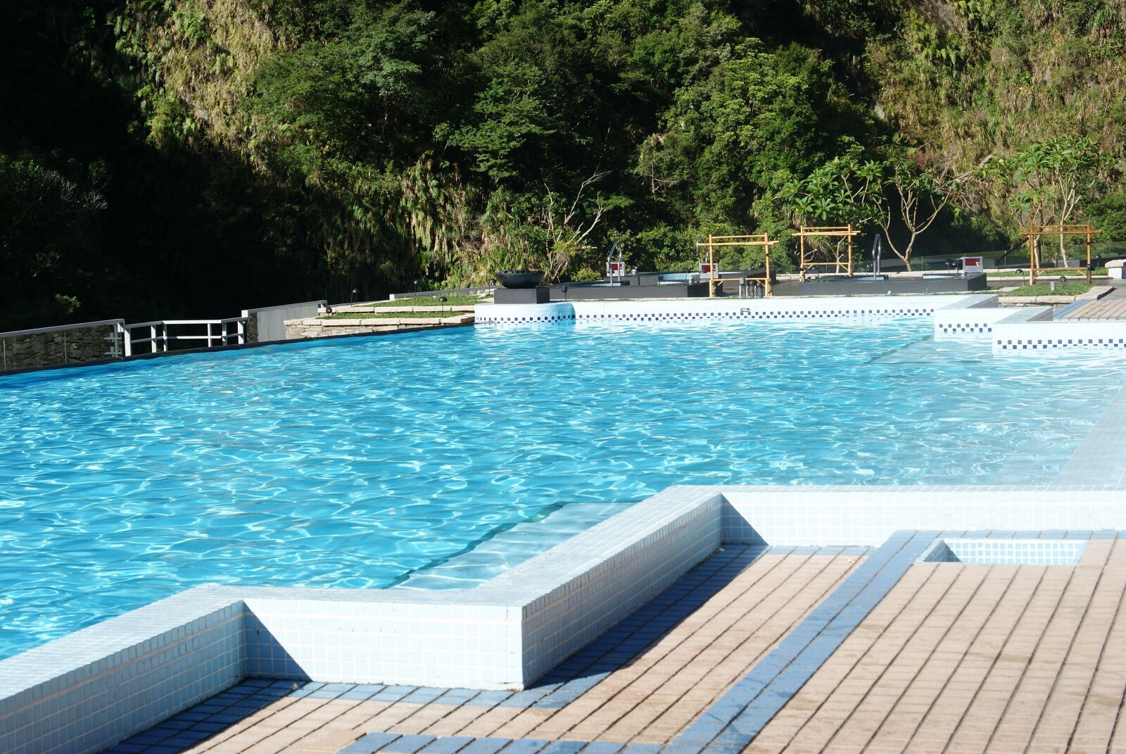 Sony Alpha DSLR-A300 sample photo. Sunshine, forest, swimming pool photography