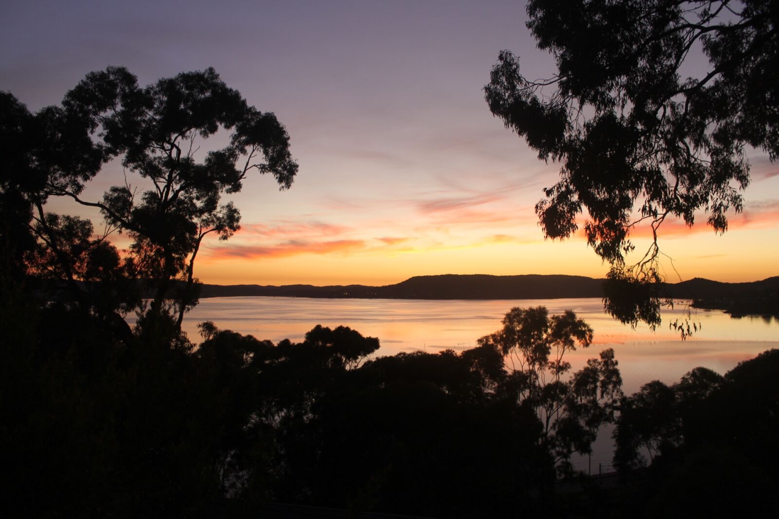 Canon EOS 1100D (EOS Rebel T3 / EOS Kiss X50) sample photo. Sunrise, water, trees photography