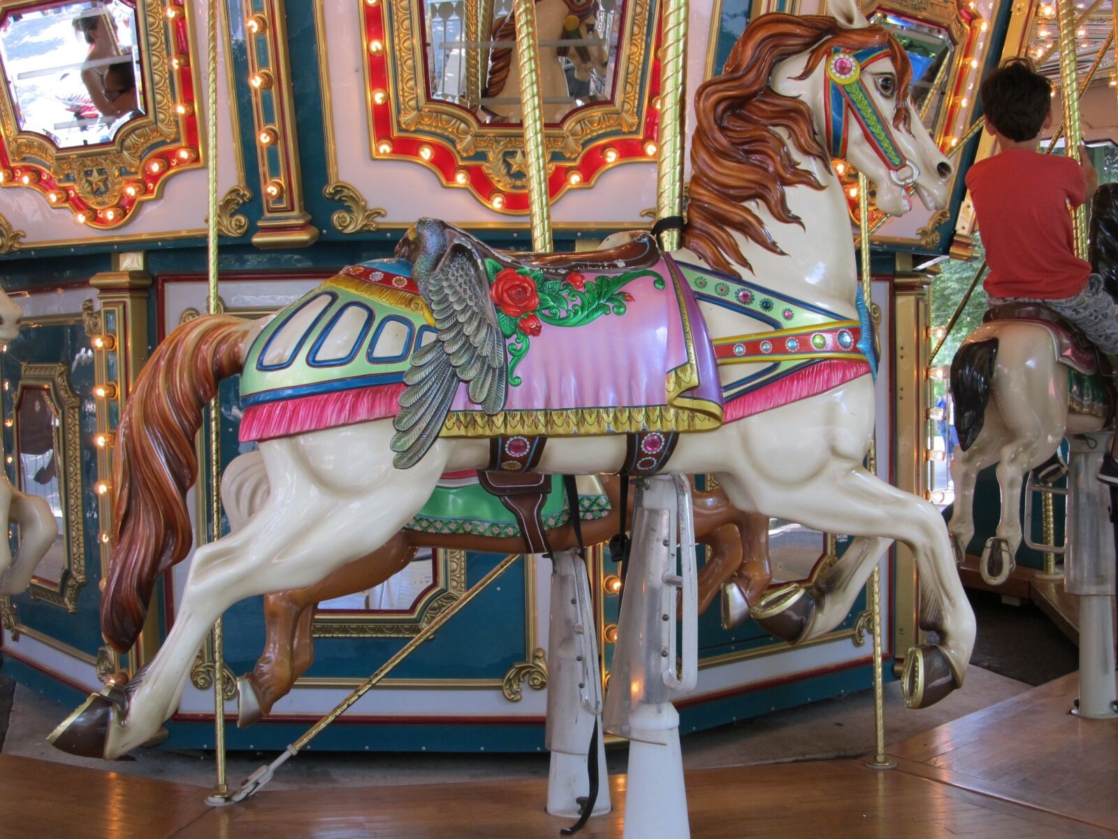 Canon PowerShot SX130 IS sample photo. Wooden horse, carousel, merry photography