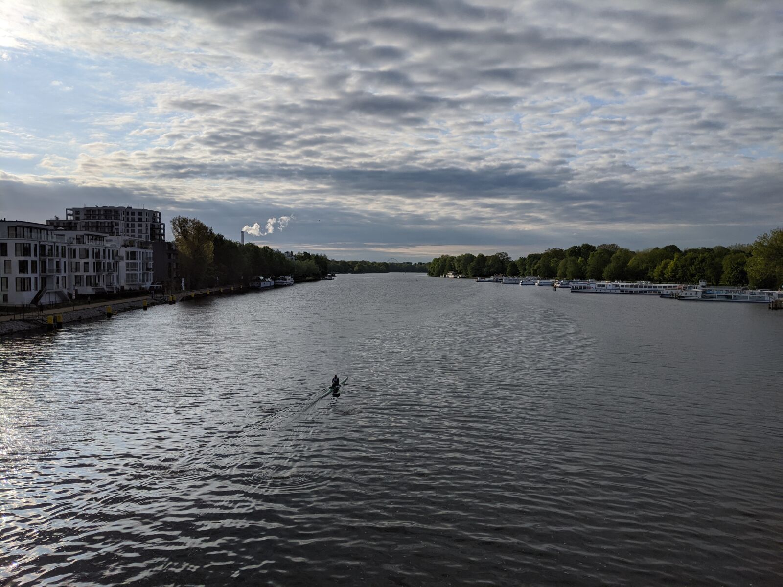 Google Pixel 3a sample photo. Berlin, river, canoe photography