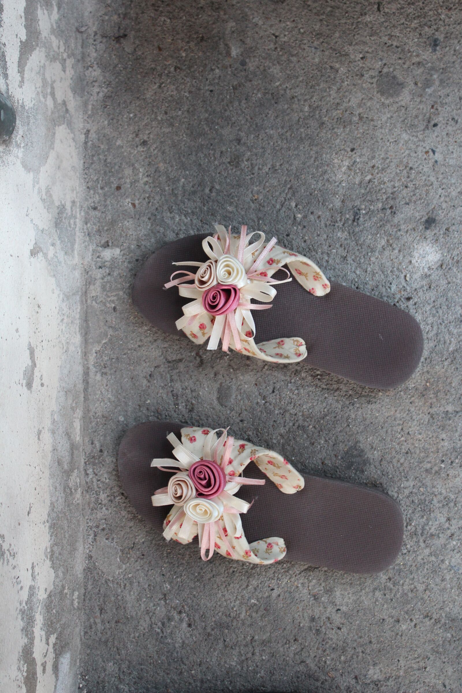 Canon EOS 600D (Rebel EOS T3i / EOS Kiss X5) sample photo. Slippers, shoes, flowers photography