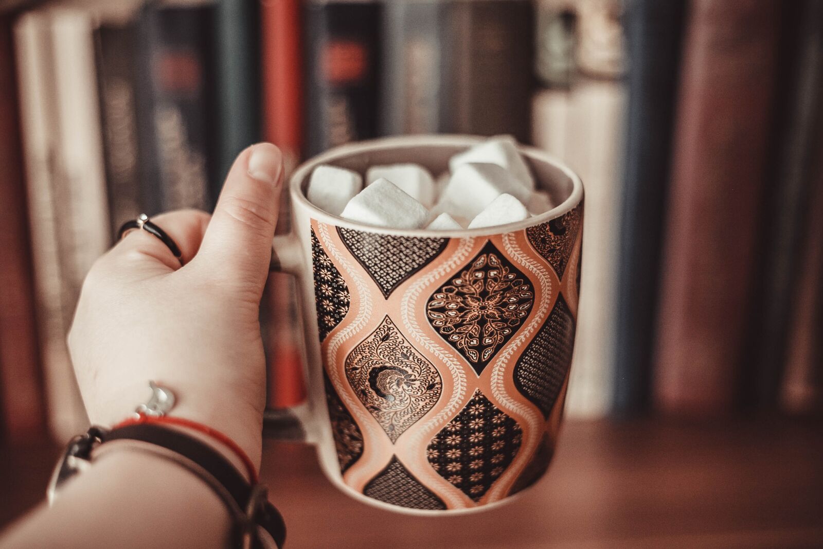 Canon EOS 5D Mark II sample photo. Marshmallow, book, cup photography