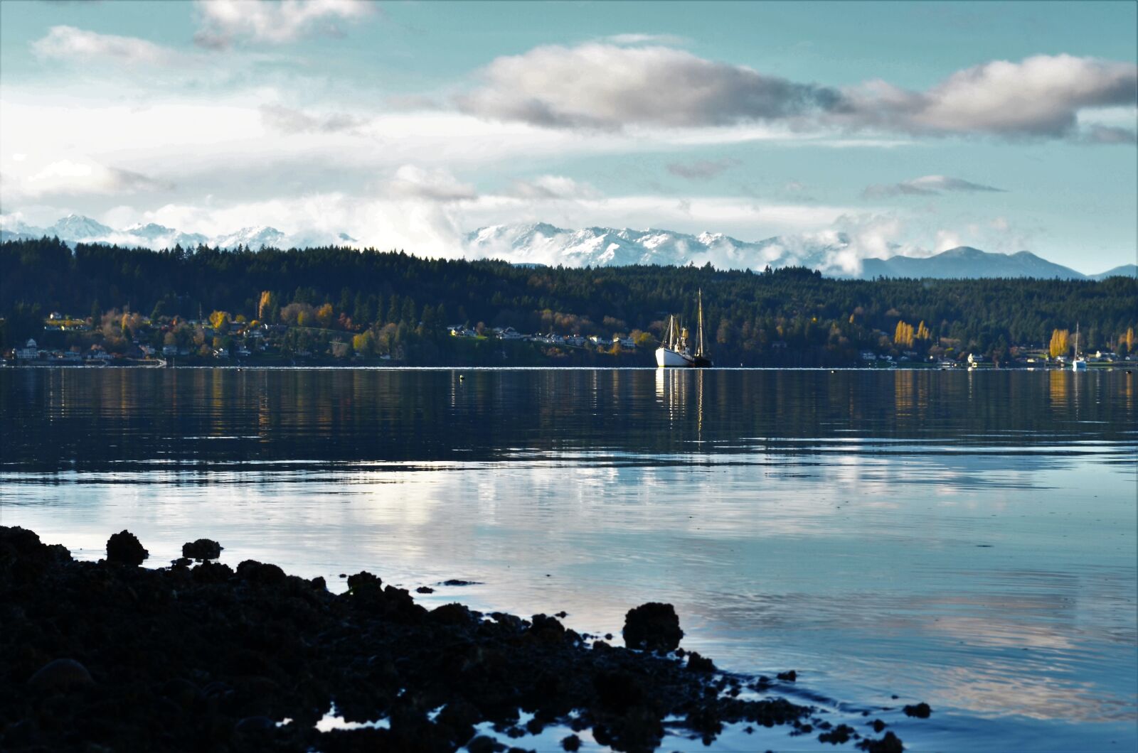 Nikon D5100 sample photo. Waterfront, sunset, winter photography