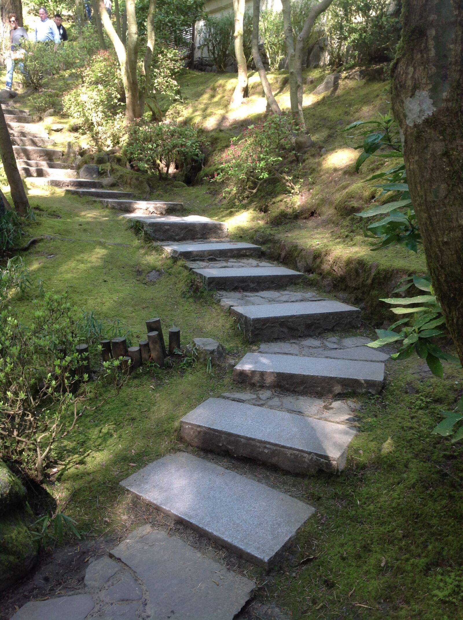 Apple iPad sample photo. Portland japanese garden, stairs photography