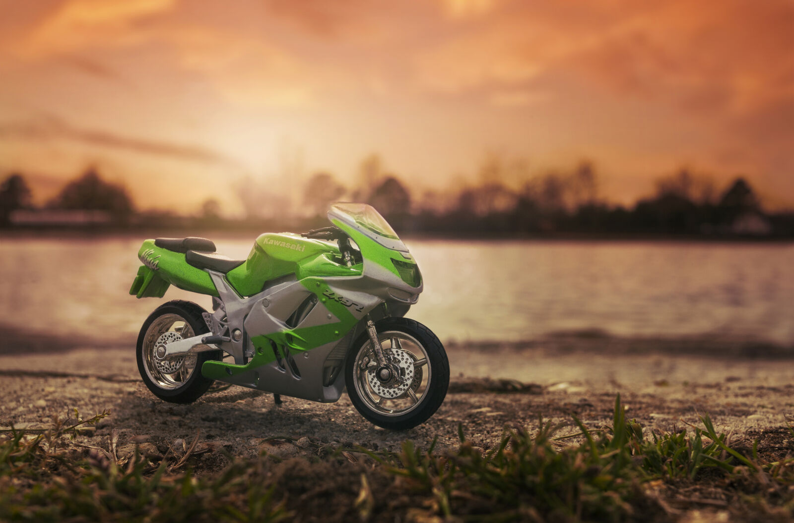 Canon EOS 5D sample photo. Bike, motorcycle, orange, sunset photography