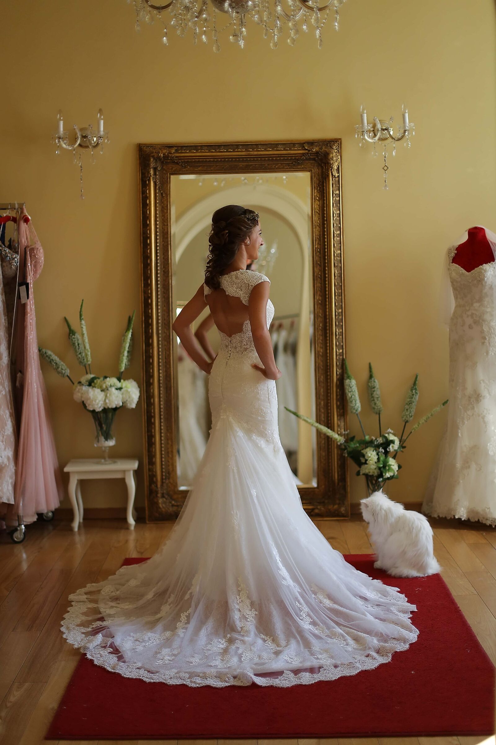 Canon EOS 6D + Canon EF 50mm F1.4 USM sample photo. Boutique, bride, wedding dress photography