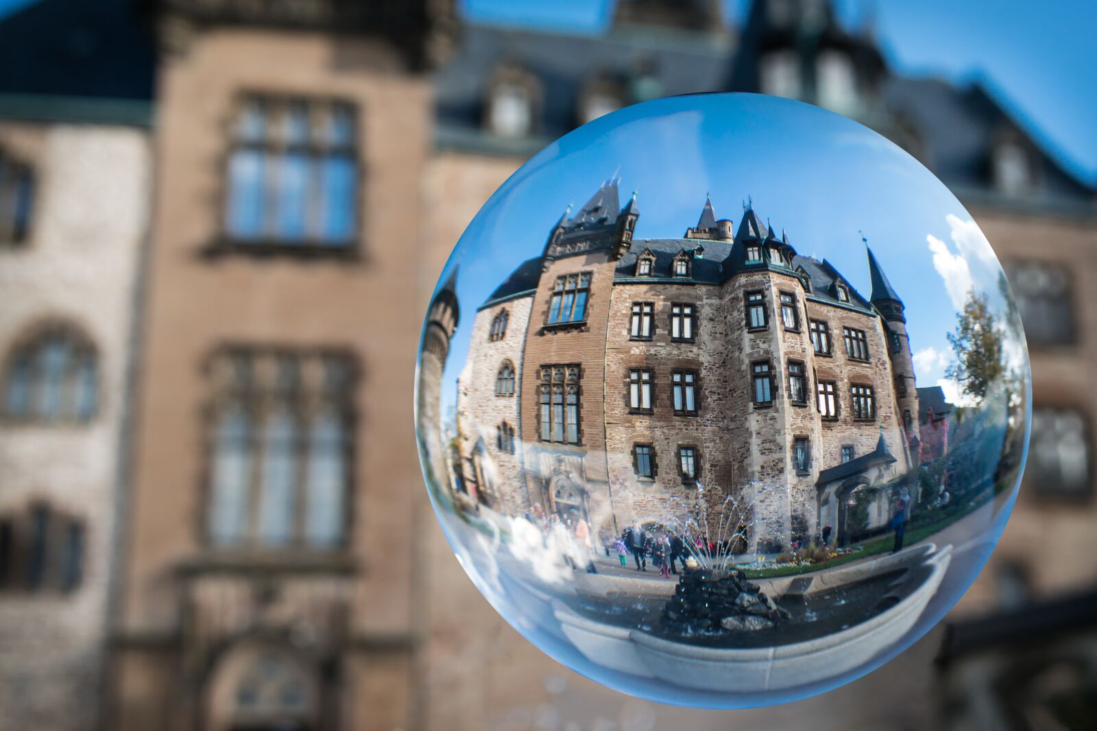 Samsung NX300M sample photo. Glass ball, castle, wernigerode photography