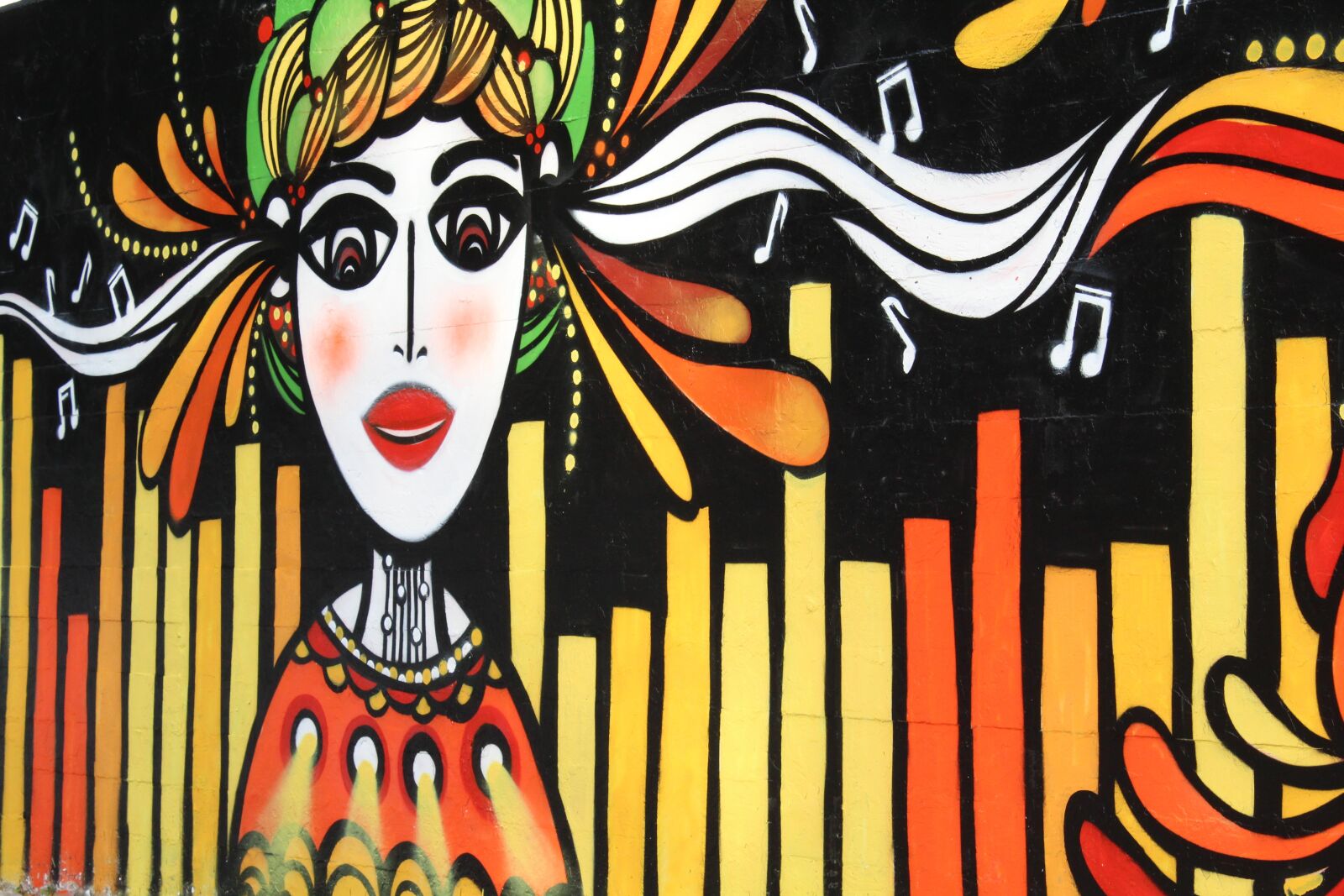Canon EOS 1200D (EOS Rebel T5 / EOS Kiss X70 / EOS Hi) sample photo. Murals, girl, music photography