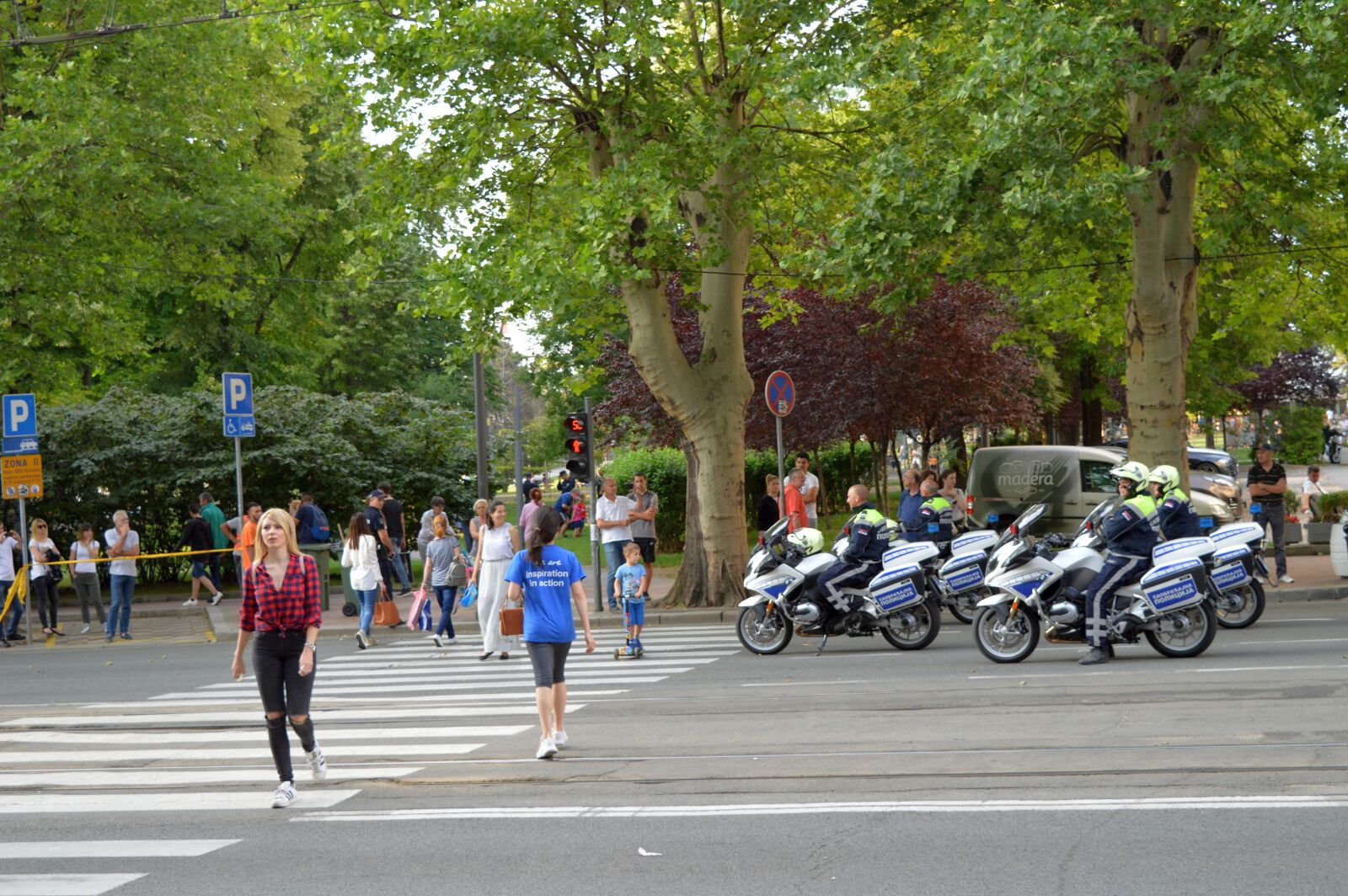Nikon D3200 sample photo. Police cars, police motorcyclists photography