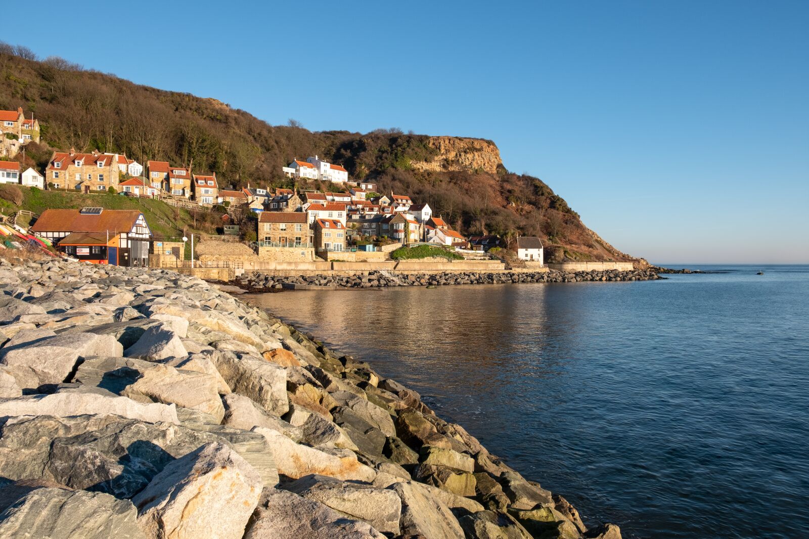Fujifilm X-T2 sample photo. Runswick bay, village, yorkshire photography