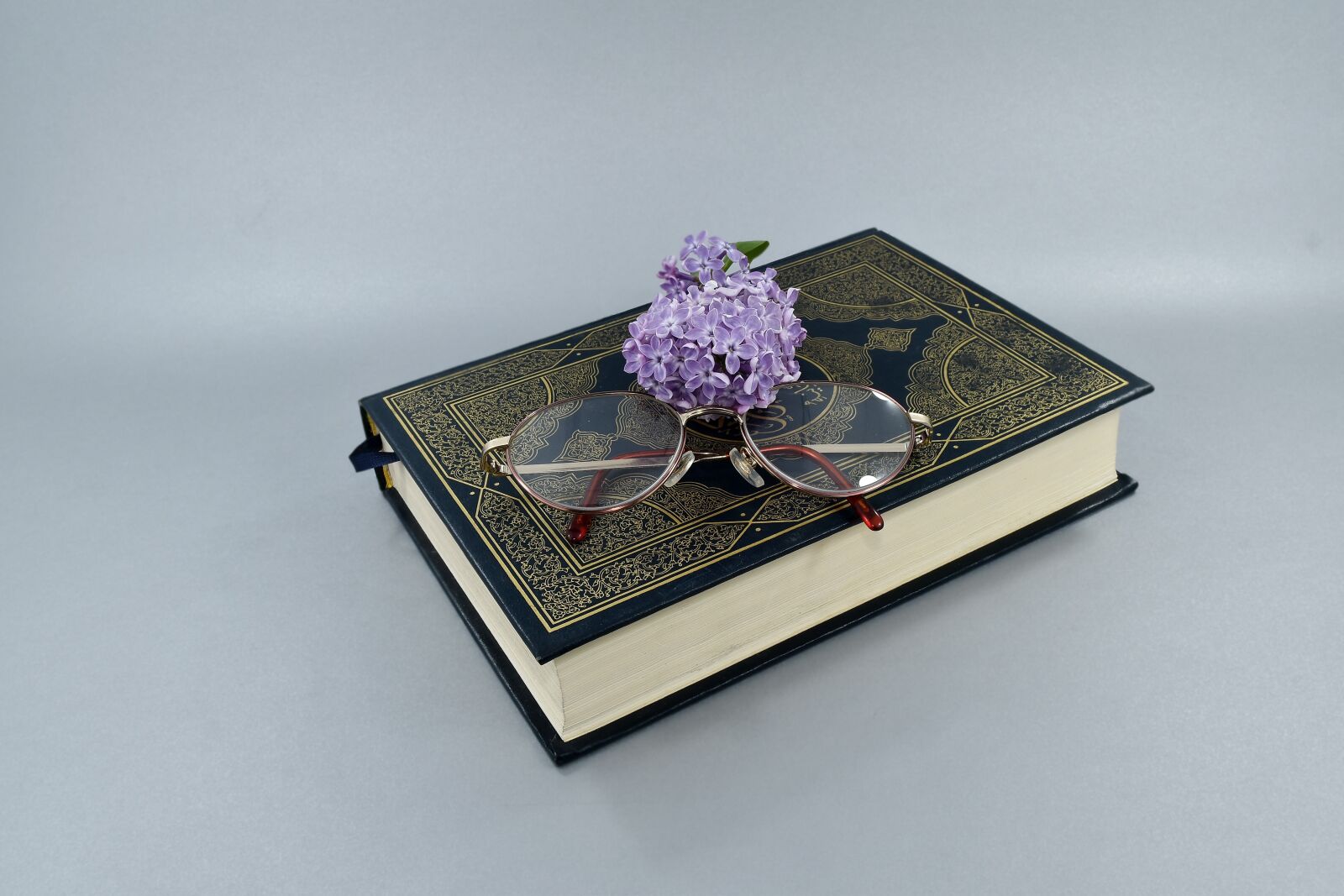 Nikon D5500 sample photo. Book, eyeglasses, flower, knowledge photography