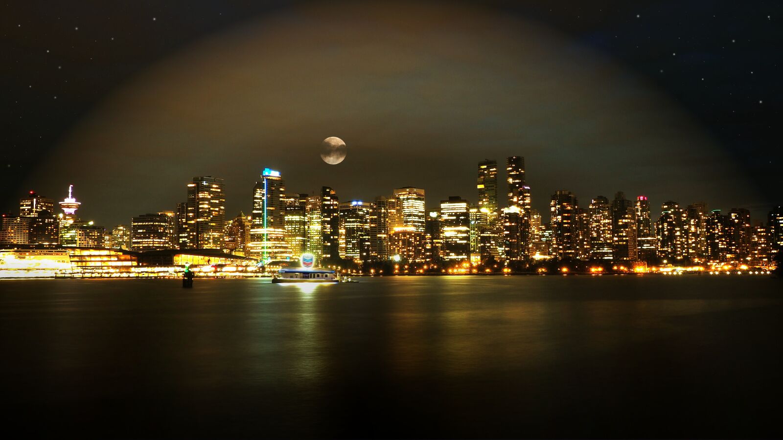 Olympus OM-D E-M10 sample photo. Vancouver, skyline, night photography