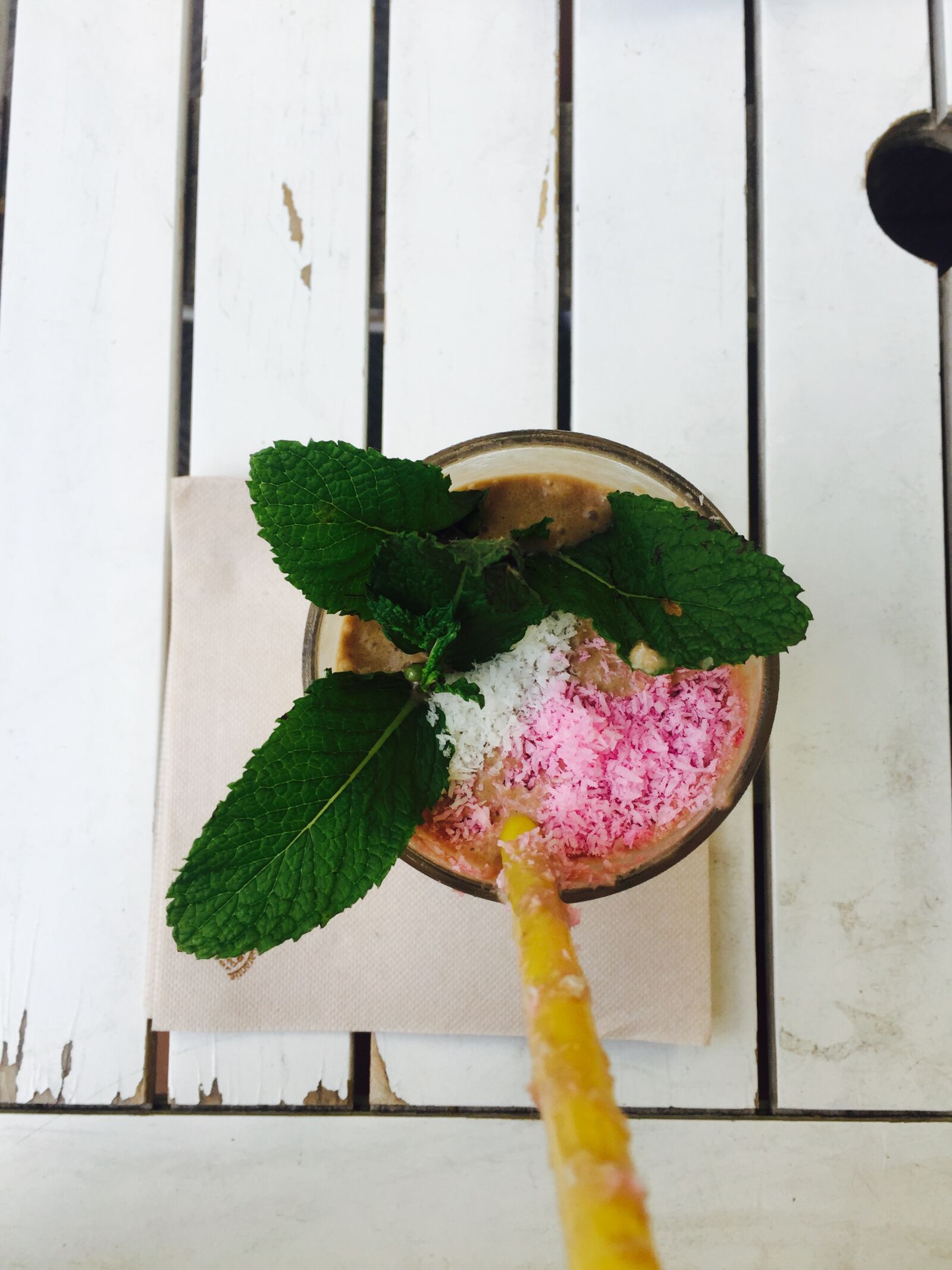 iPhone 6 back camera 4.15mm f/2.2 sample photo. Coconut, milkshake photography