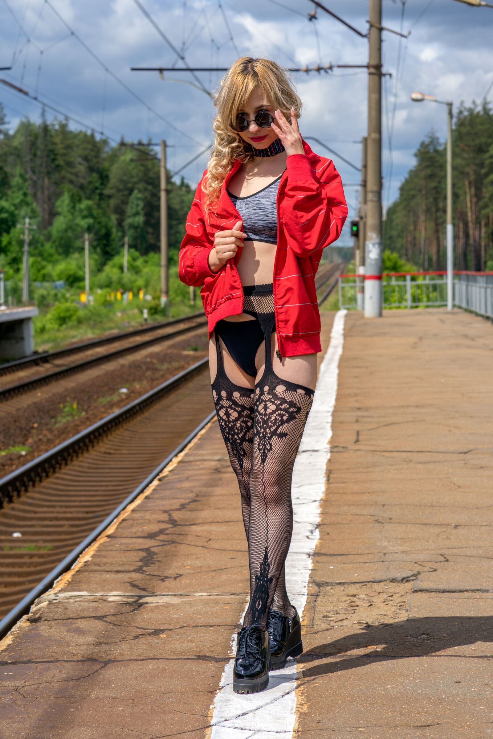 Sony a7R sample photo. Stockings, linen, blonde photography