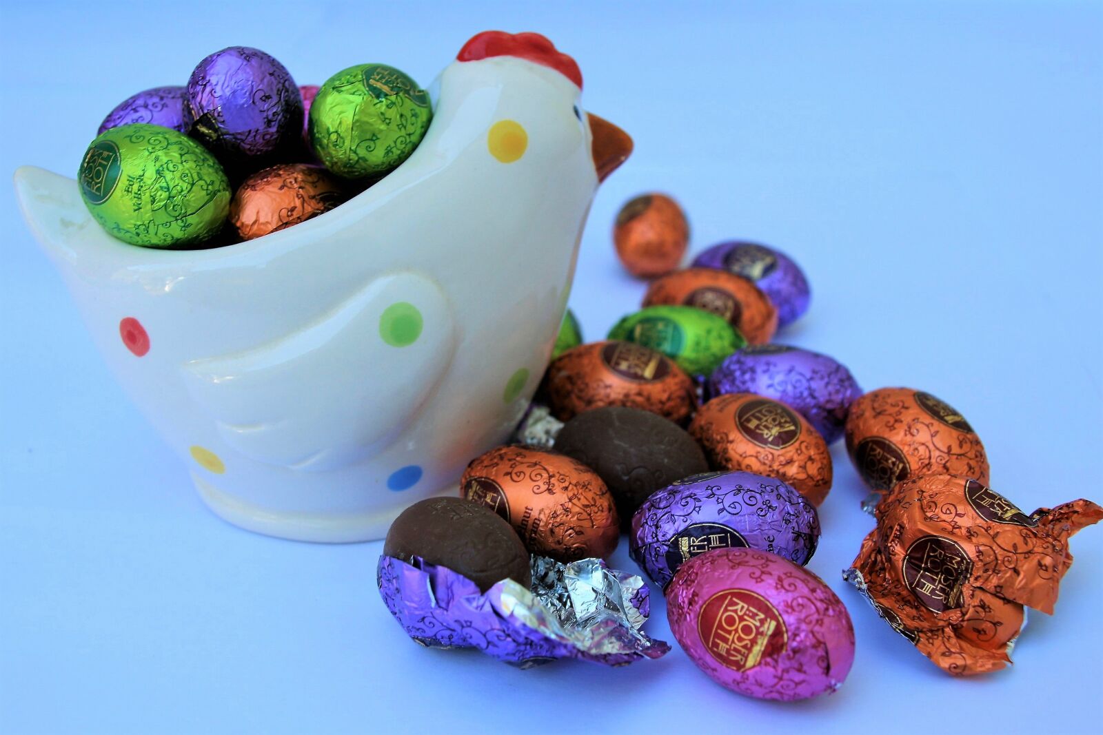 Canon EOS 400D (EOS Digital Rebel XTi / EOS Kiss Digital X) sample photo. Eggs, chocolate, eating photography