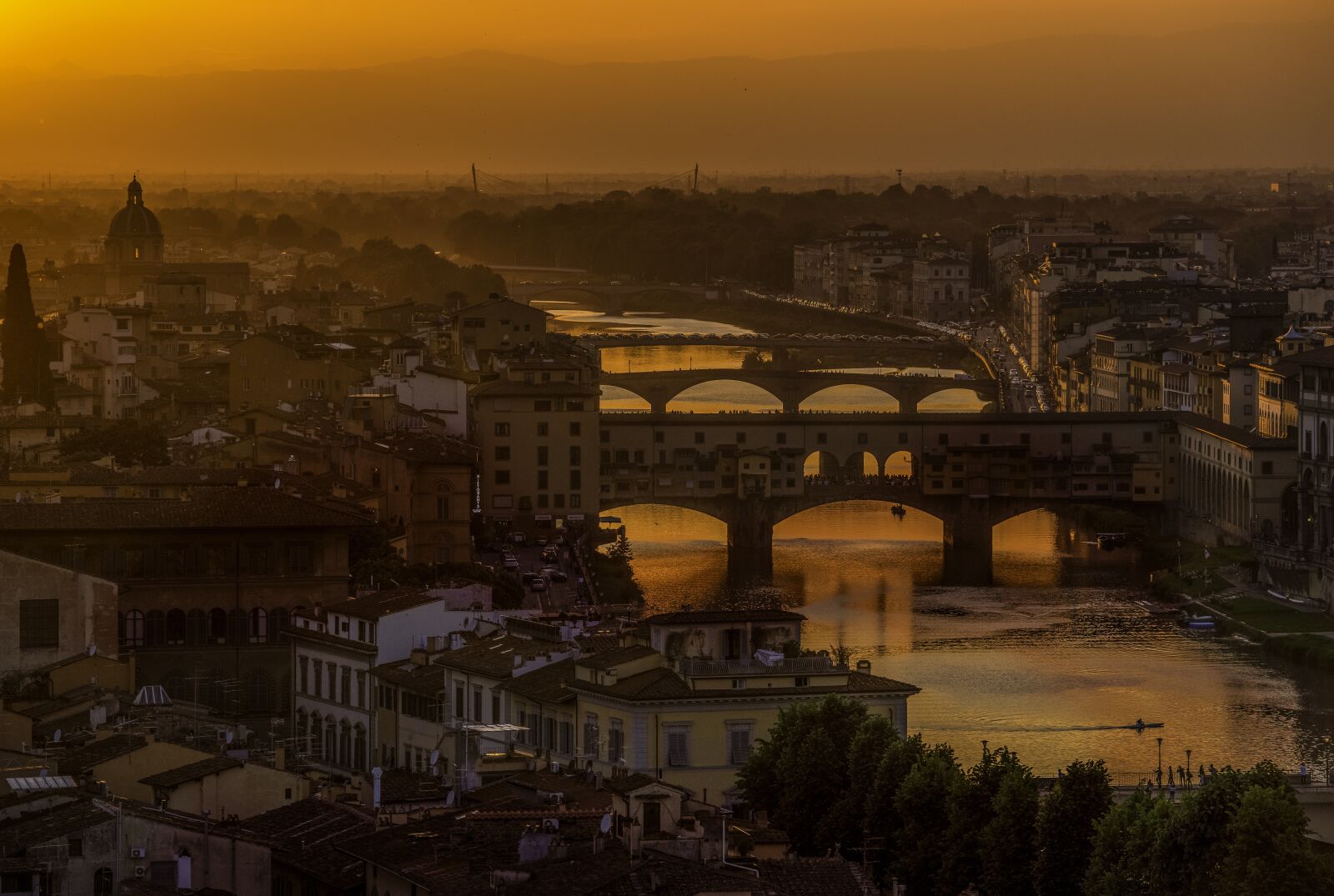 Nikon D800 sample photo. Italy, sunset, arno river photography