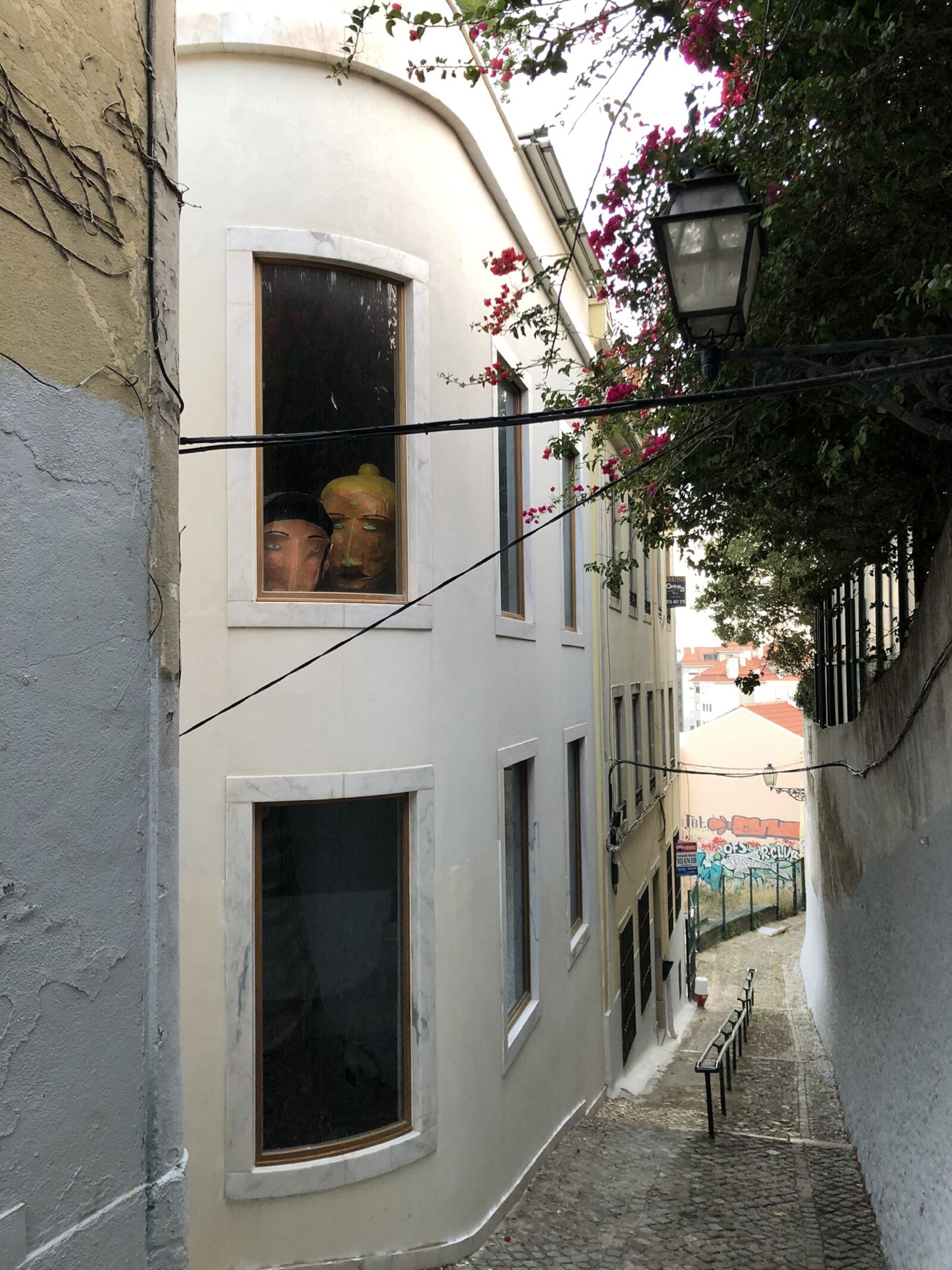 iPhone X back dual camera 4mm f/1.8 sample photo. Stairs, graça, lisbon photography