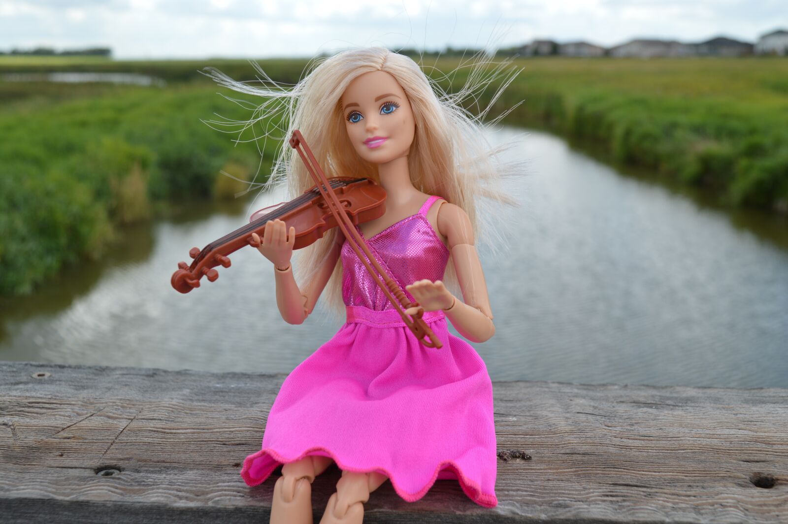 Nikon D3200 sample photo. Violin, playing, barbie photography