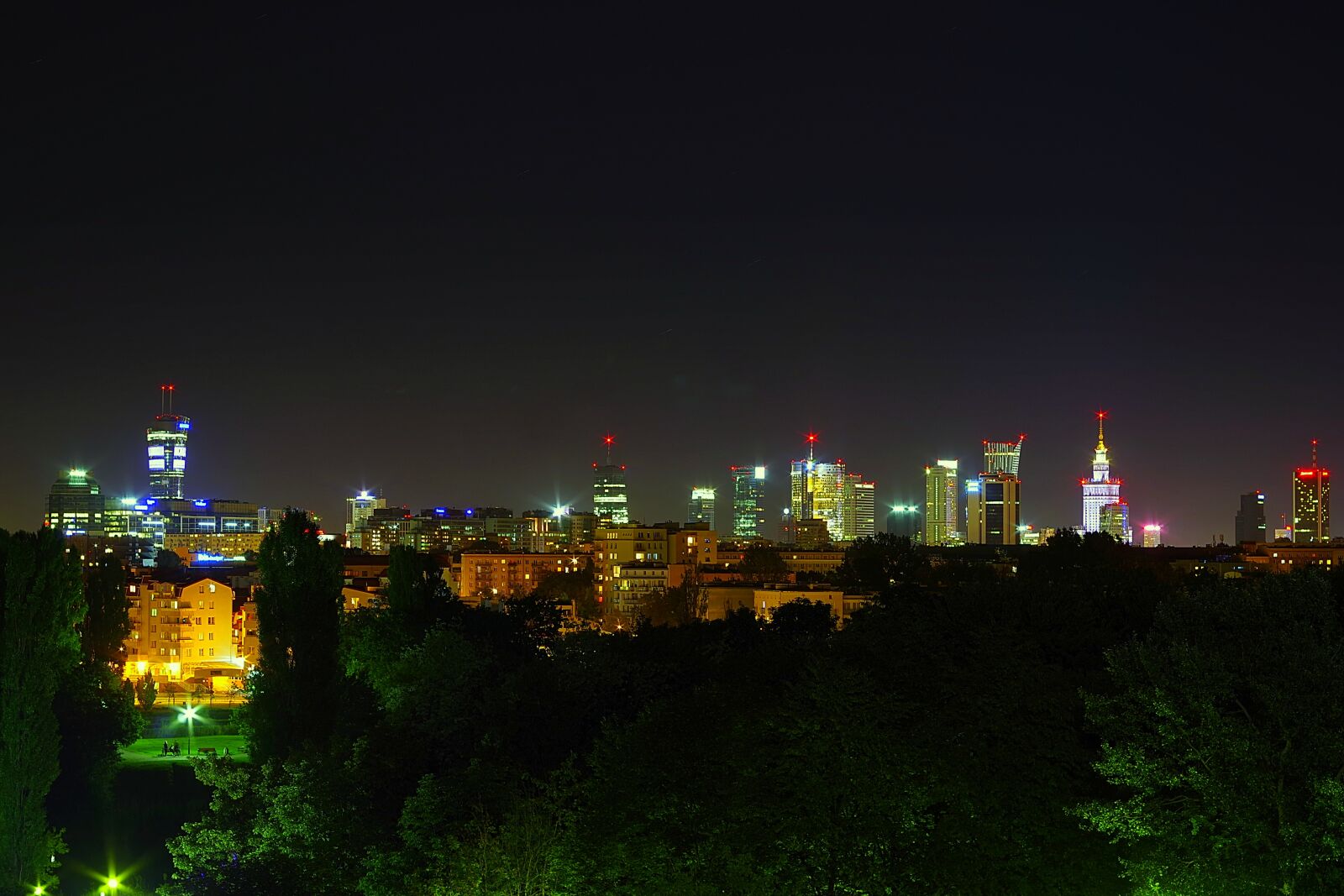 Pentax K-S2 sample photo. Warsaw, night, downtown photography