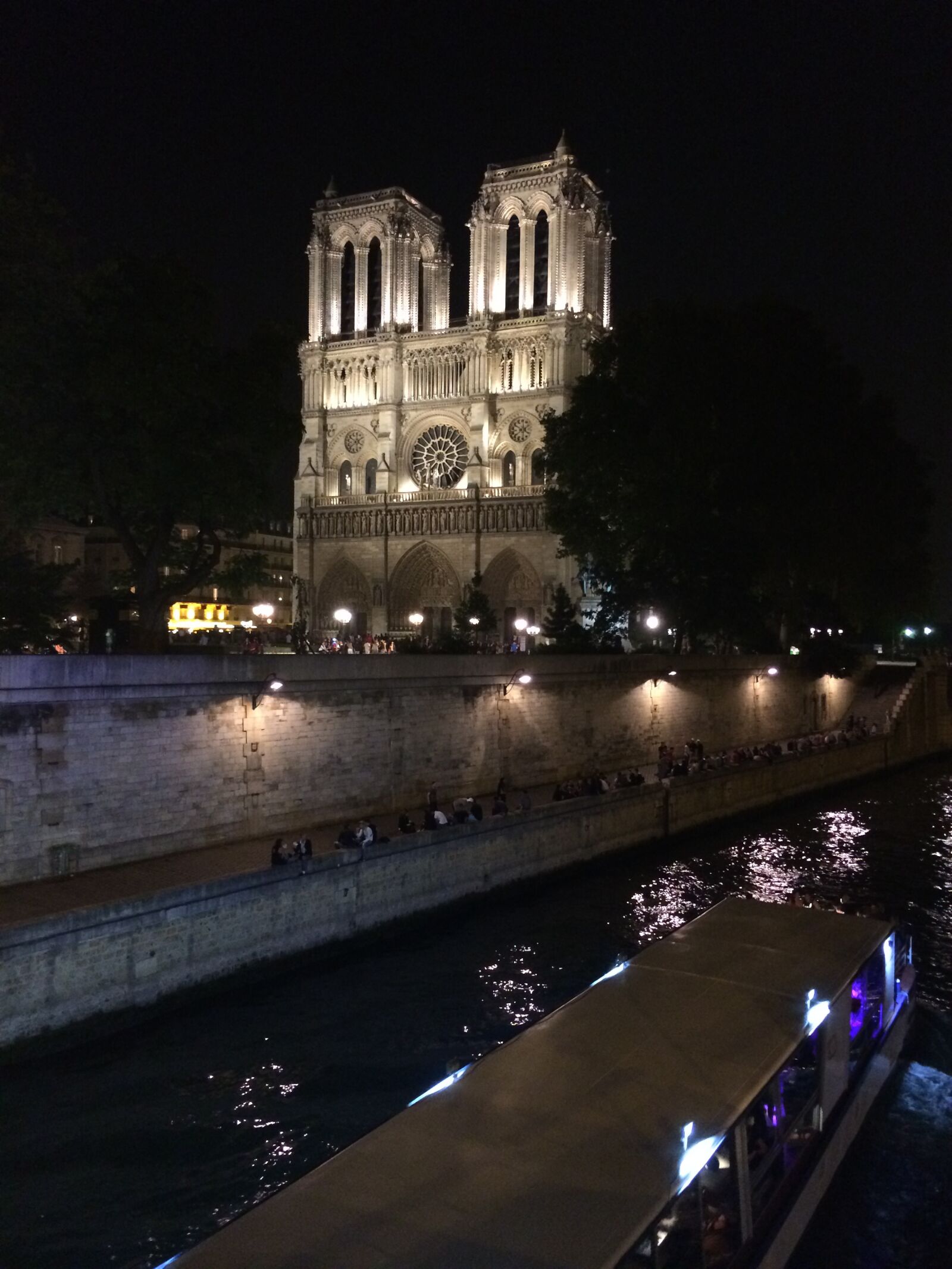 iPhone 5s back camera 4.12mm f/2.2 sample photo. Paris, notredame, night photography