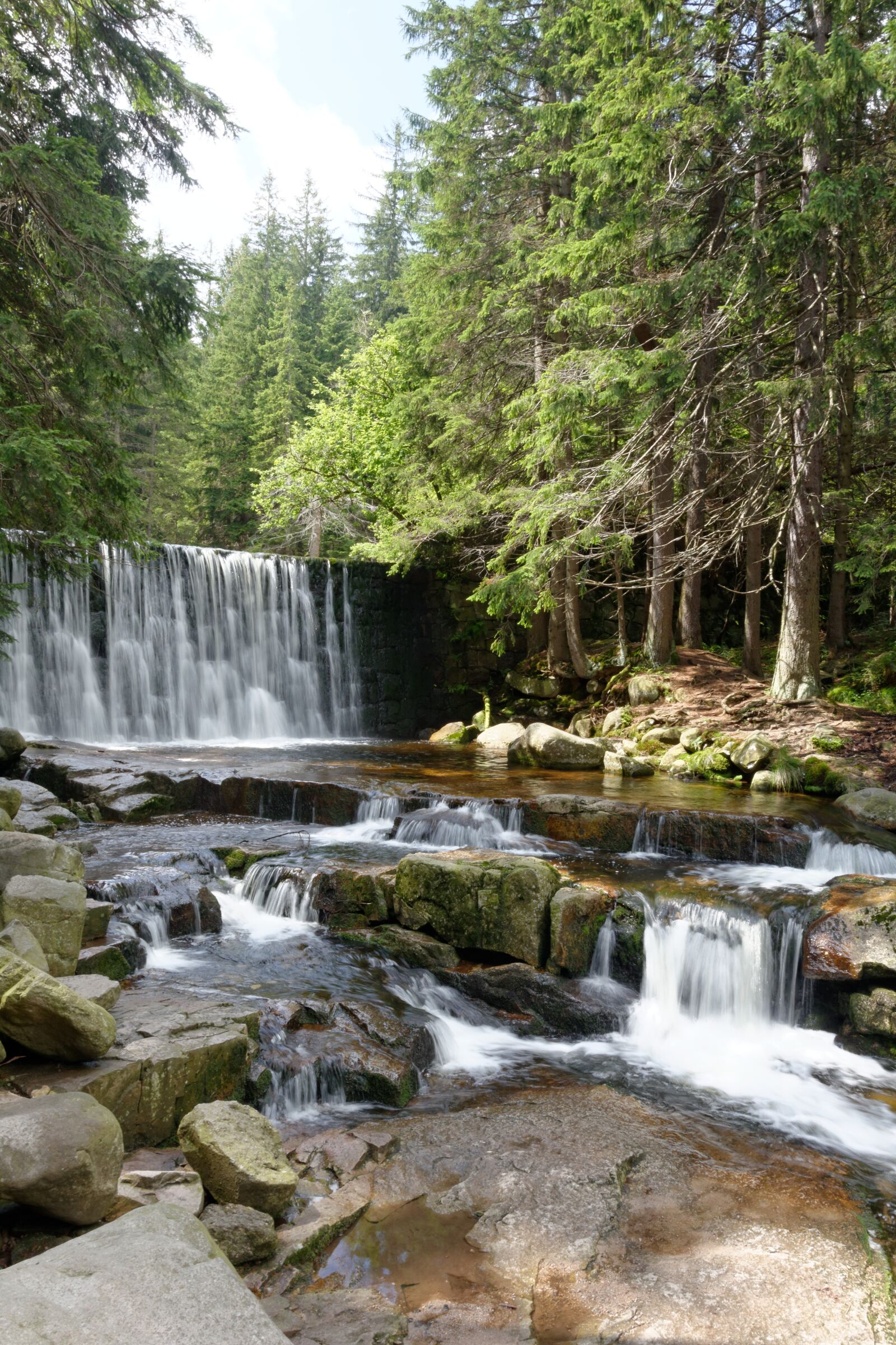 Nikon D5200 sample photo. Waterfall, torrent, forest photography