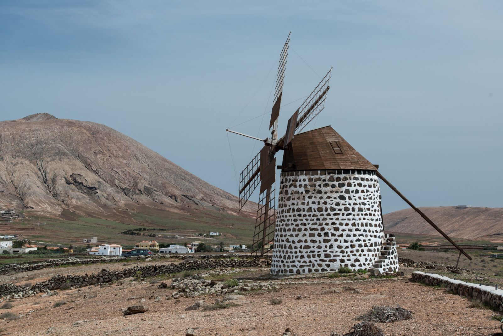 Nikon D800 sample photo. Windmill, fuerteventura, mountains photography