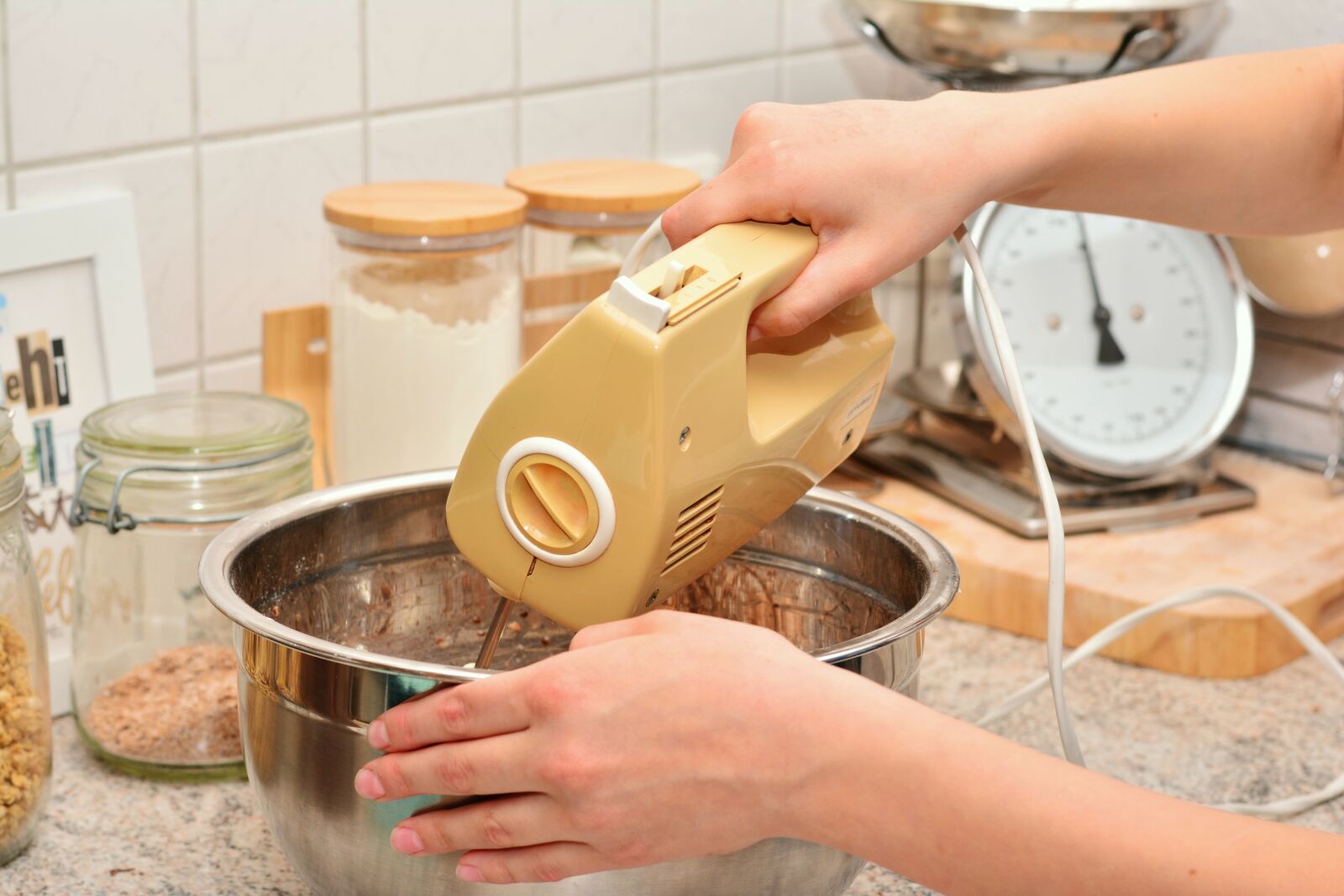 Nikon D5200 sample photo. Hands, stir, dough stir photography