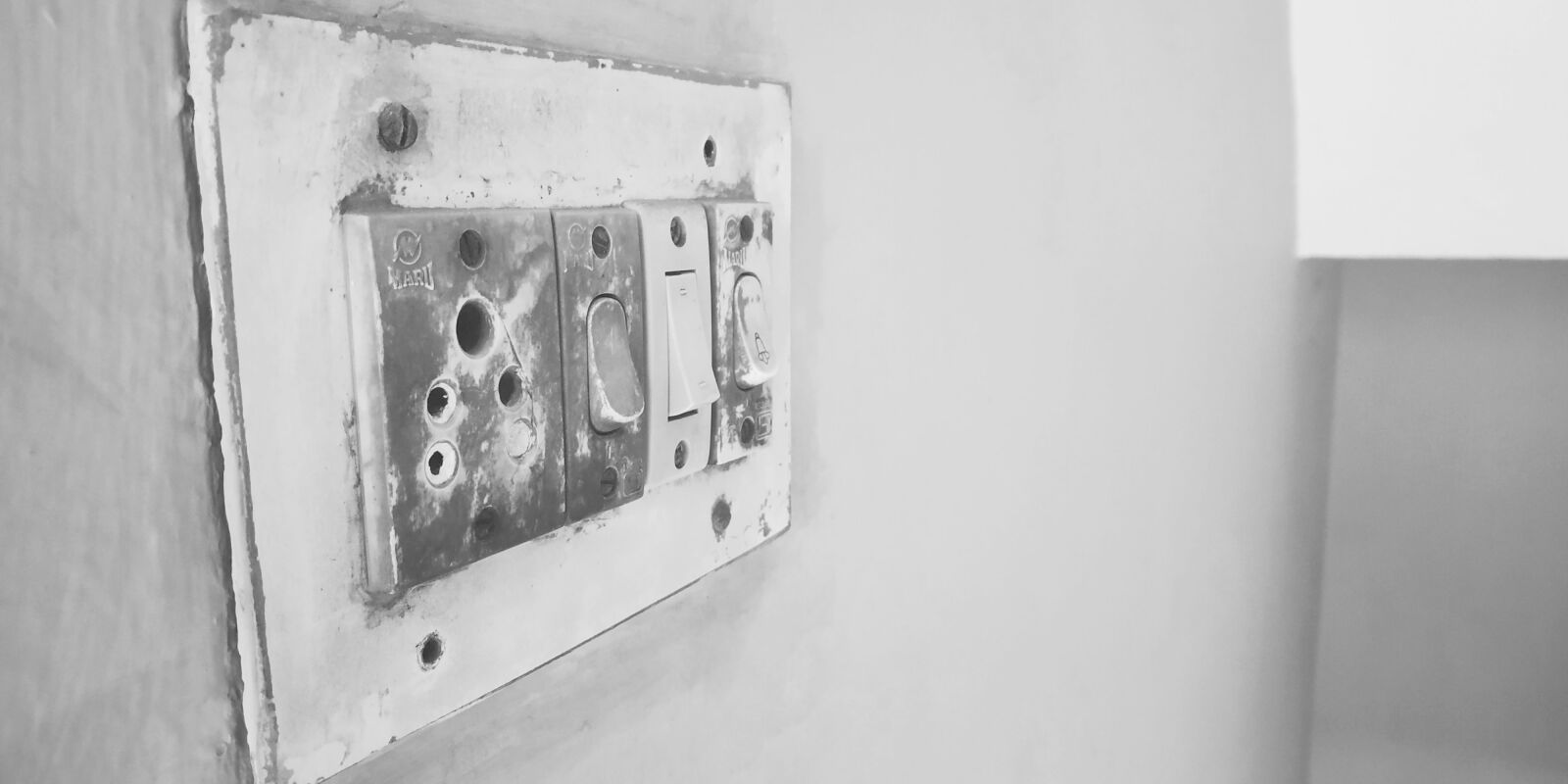 Xiaomi Redmi Note 5 Pro sample photo. Plug board, switch, old photography