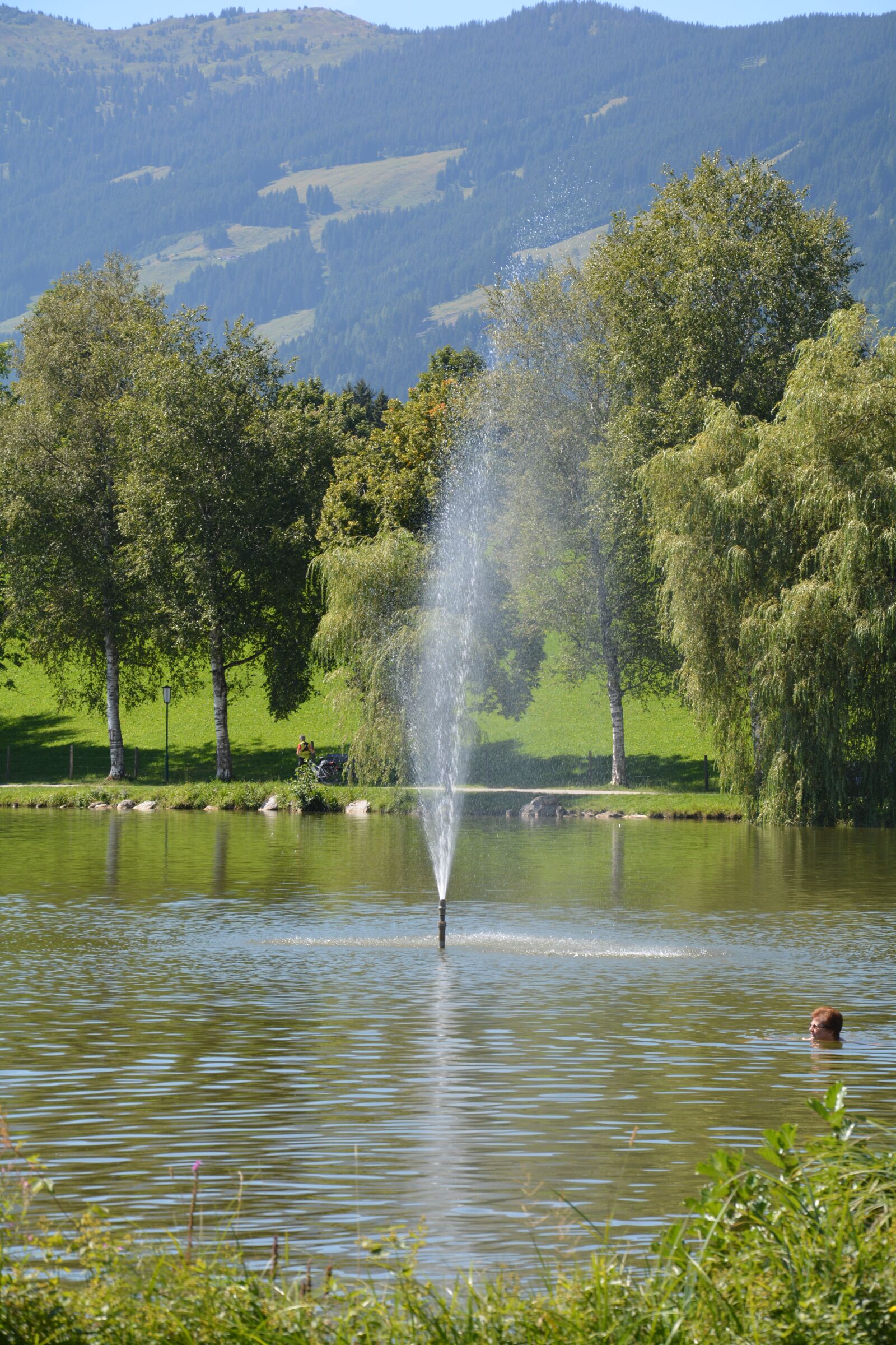 Nikon D5200 sample photo. Water fountain, ritzensee, saalfelden photography