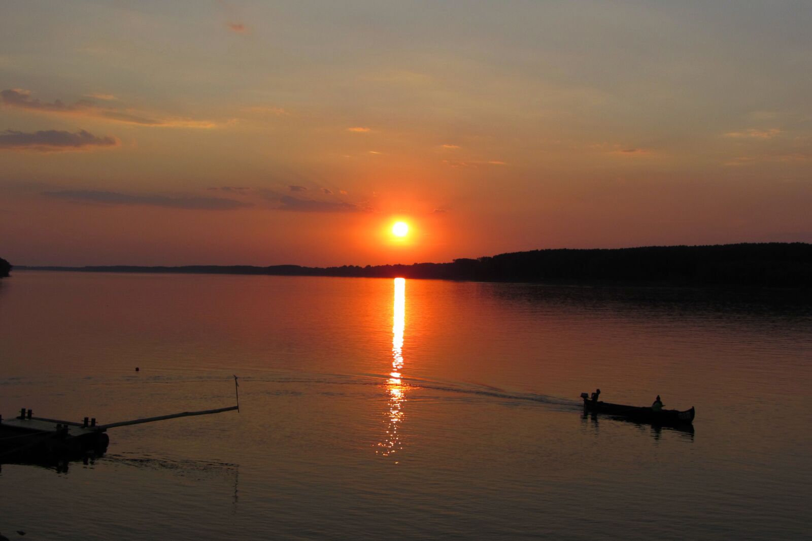 Canon PowerShot SX220 HS sample photo. Sunset, river, boat photography