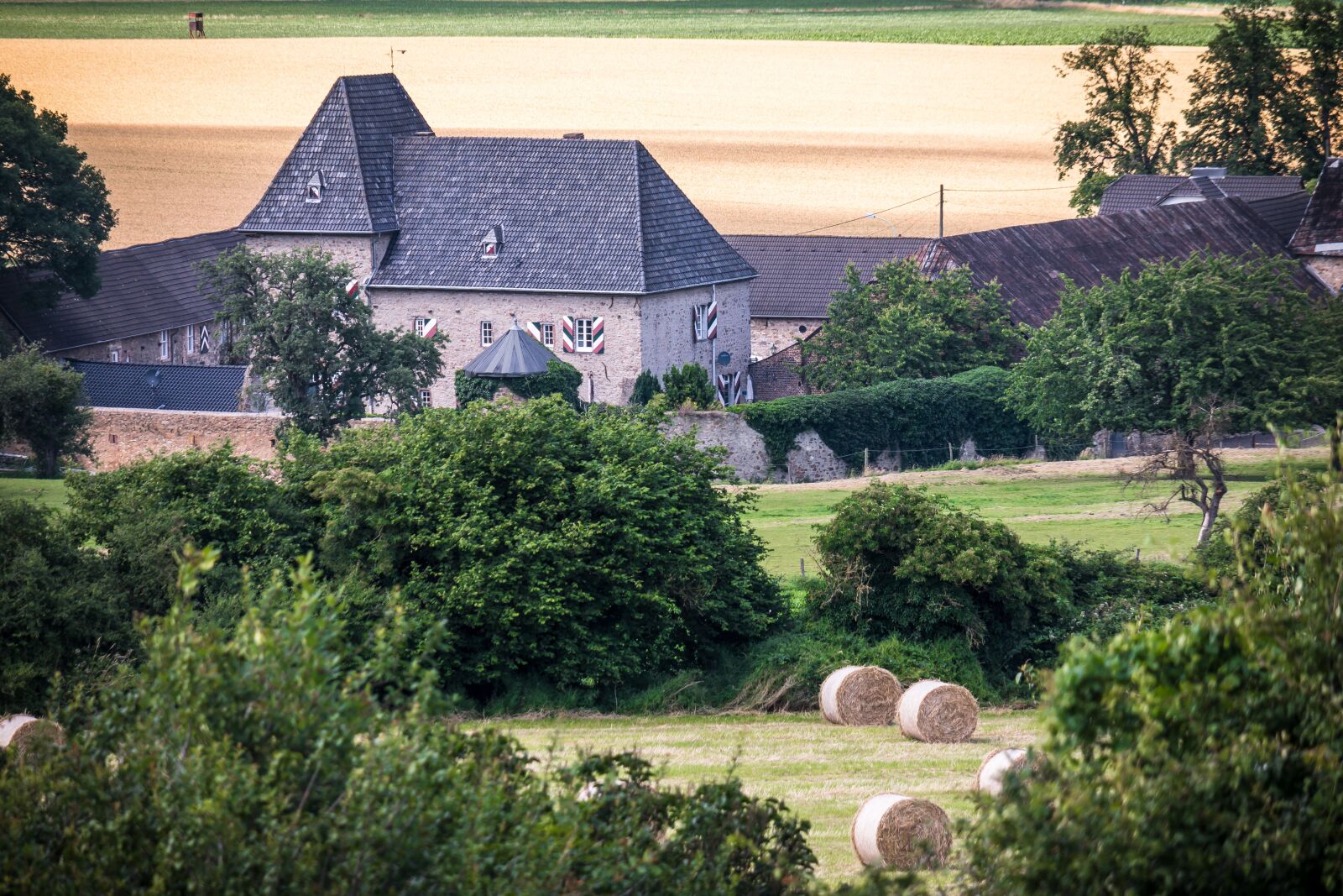 Samsung NX 50-200mm F4-5.6 ED OIS sample photo. Castle, reiterhof, fields photography