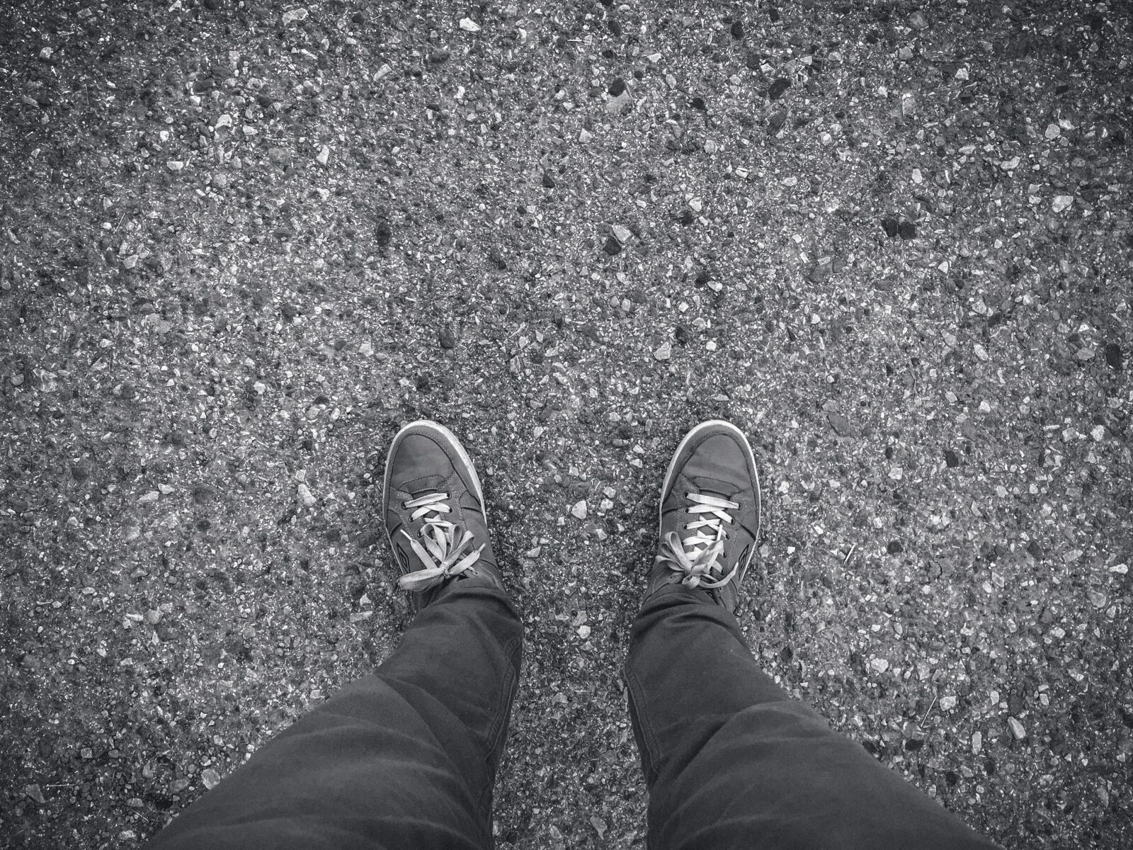 Apple iPhone SE sample photo. Feet, concrete, sneakers photography