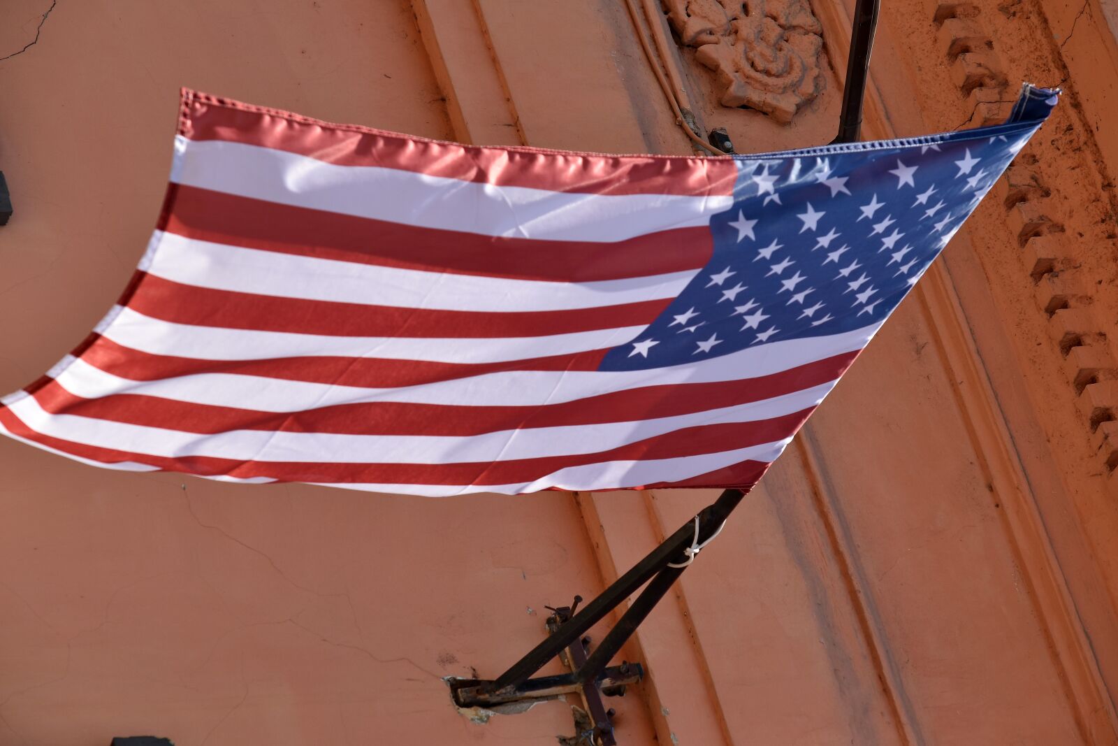 Nikon D5500 sample photo. American, flag, wind, emblem photography