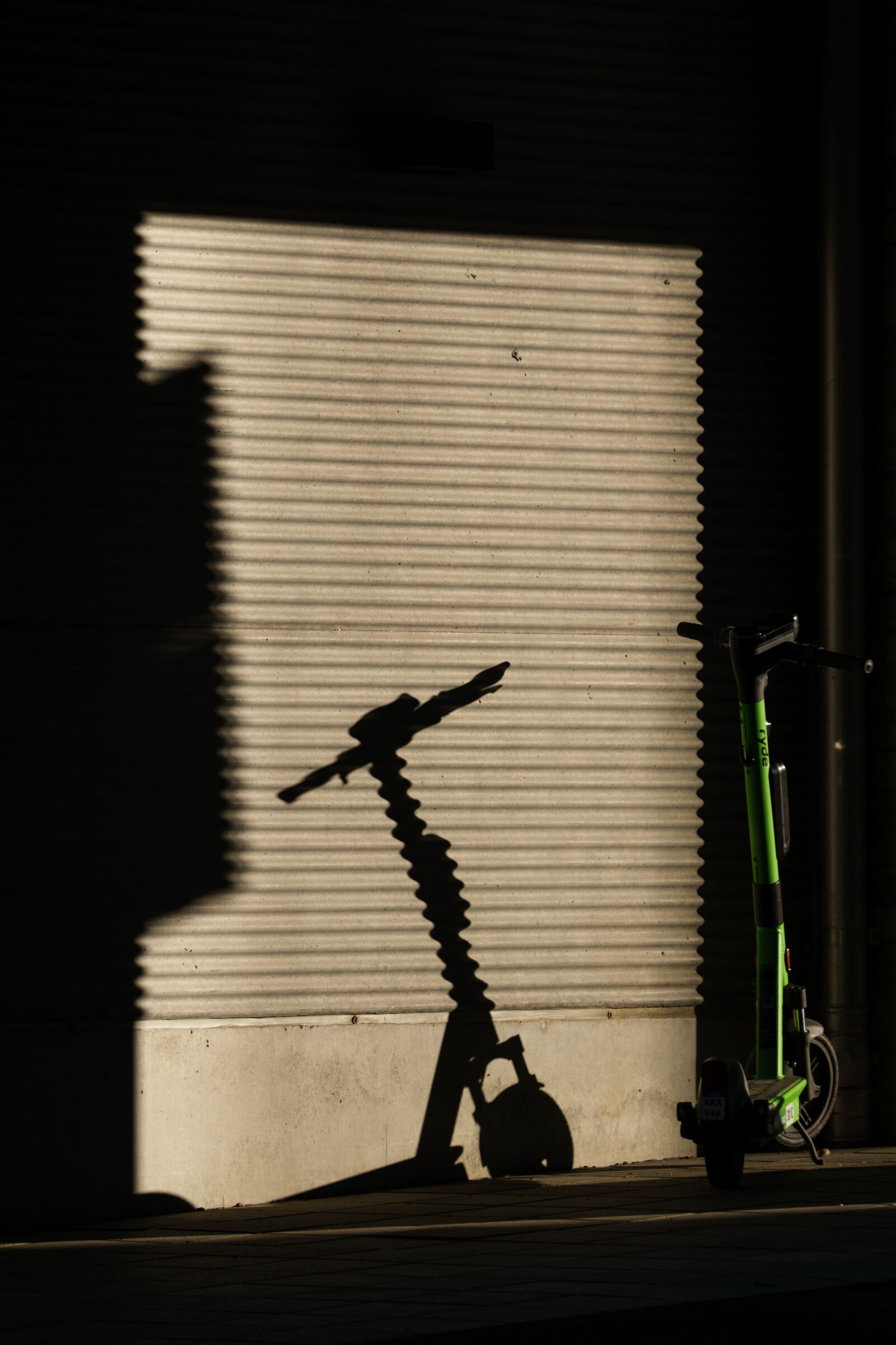 Fujifilm X-H2 sample photo. Scooter parking shadow photography