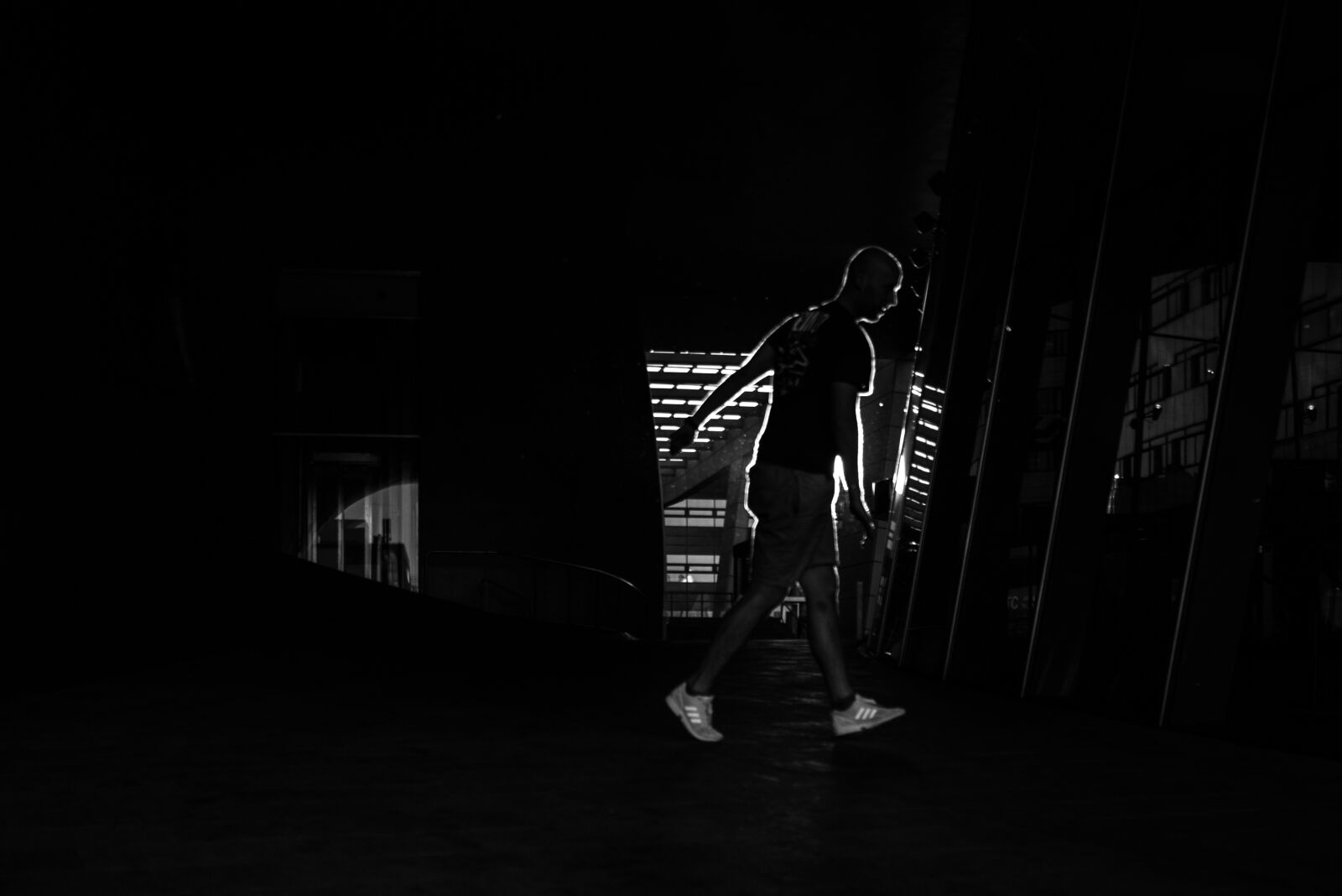 Nikon D600 sample photo. Man, walking, silhouette photography