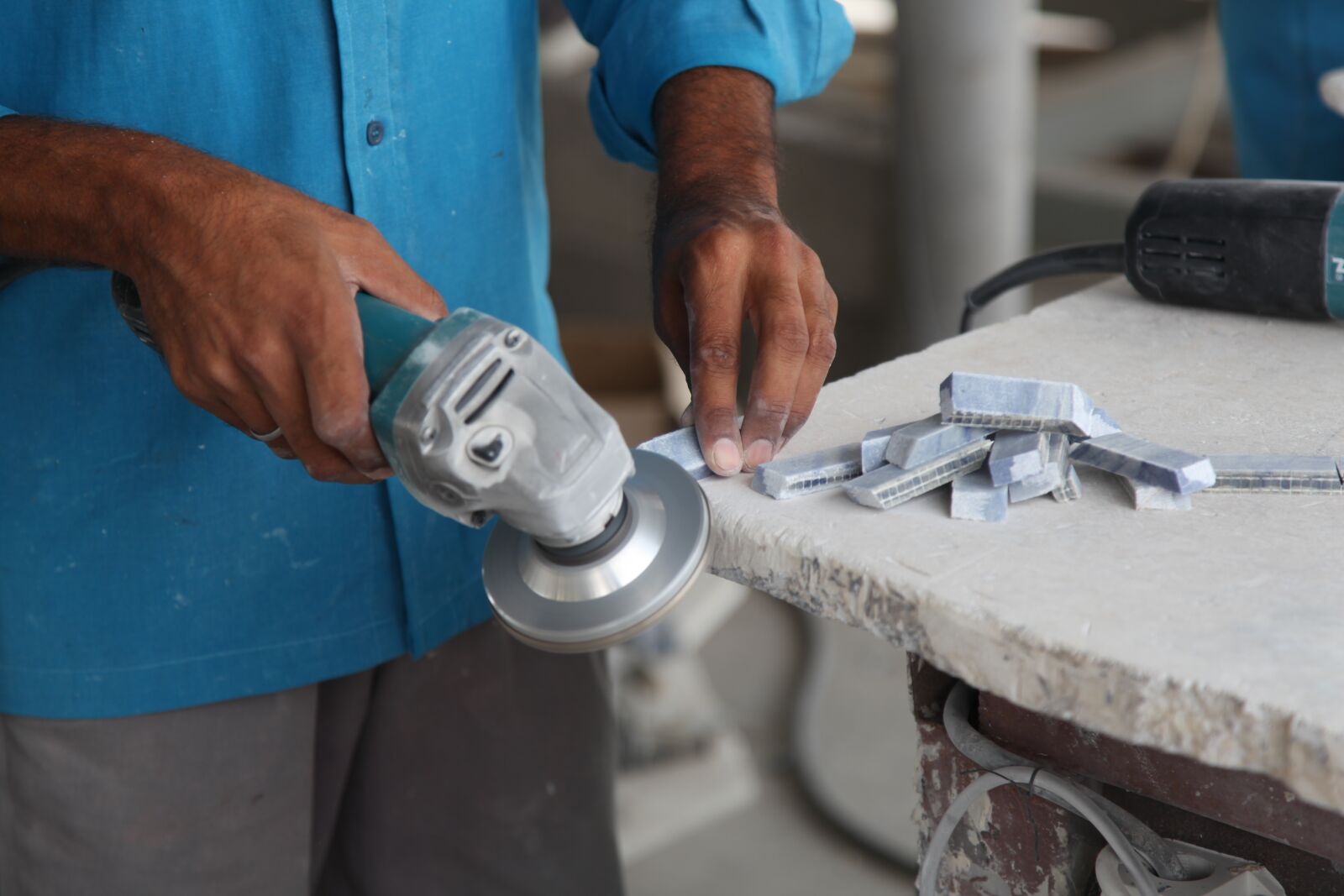 Canon EOS 5D Mark II sample photo. Marble, granite, grinding photography