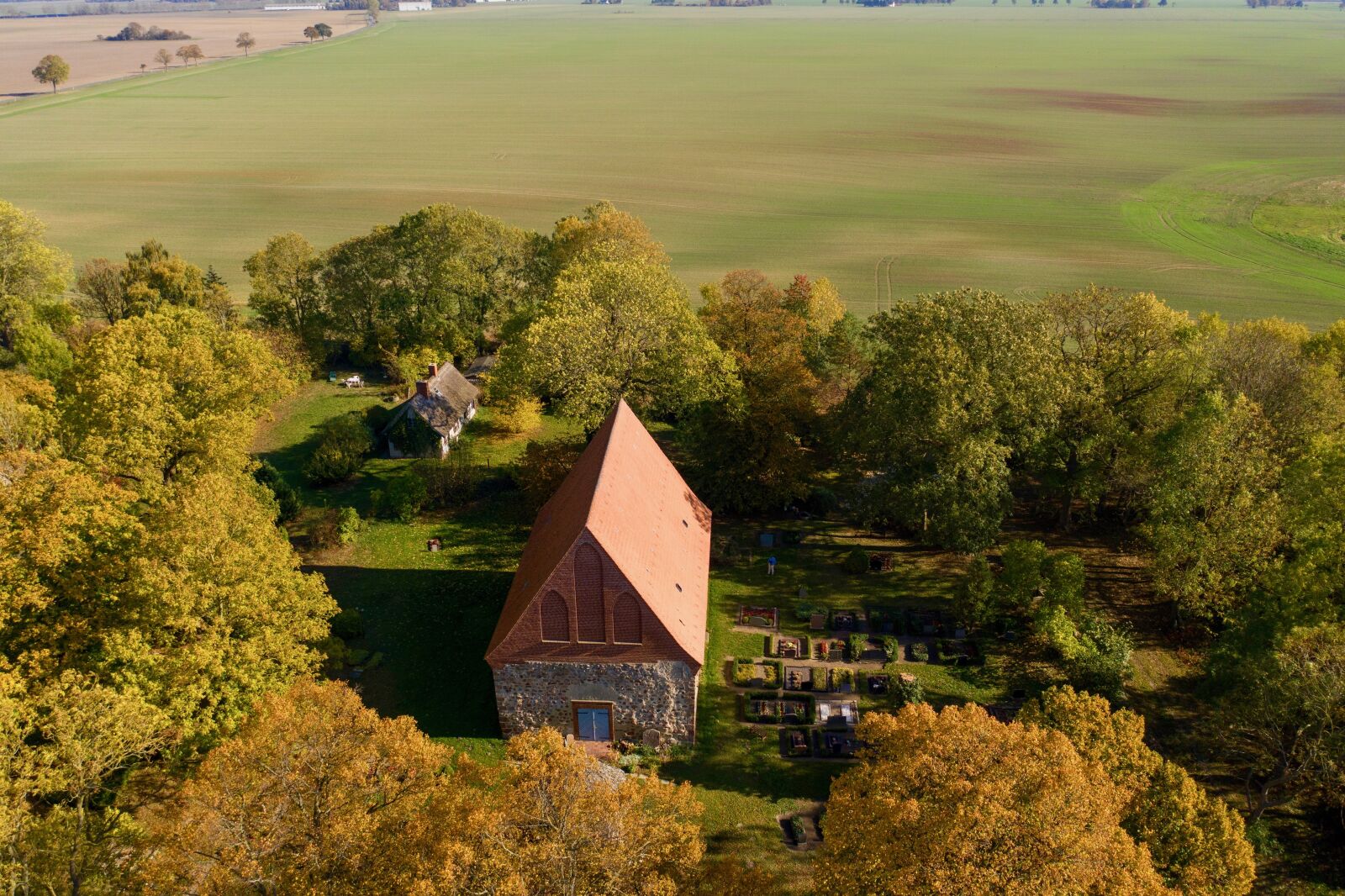 Hasselblad L1D-20c sample photo. Church, autumn, landscape photography
