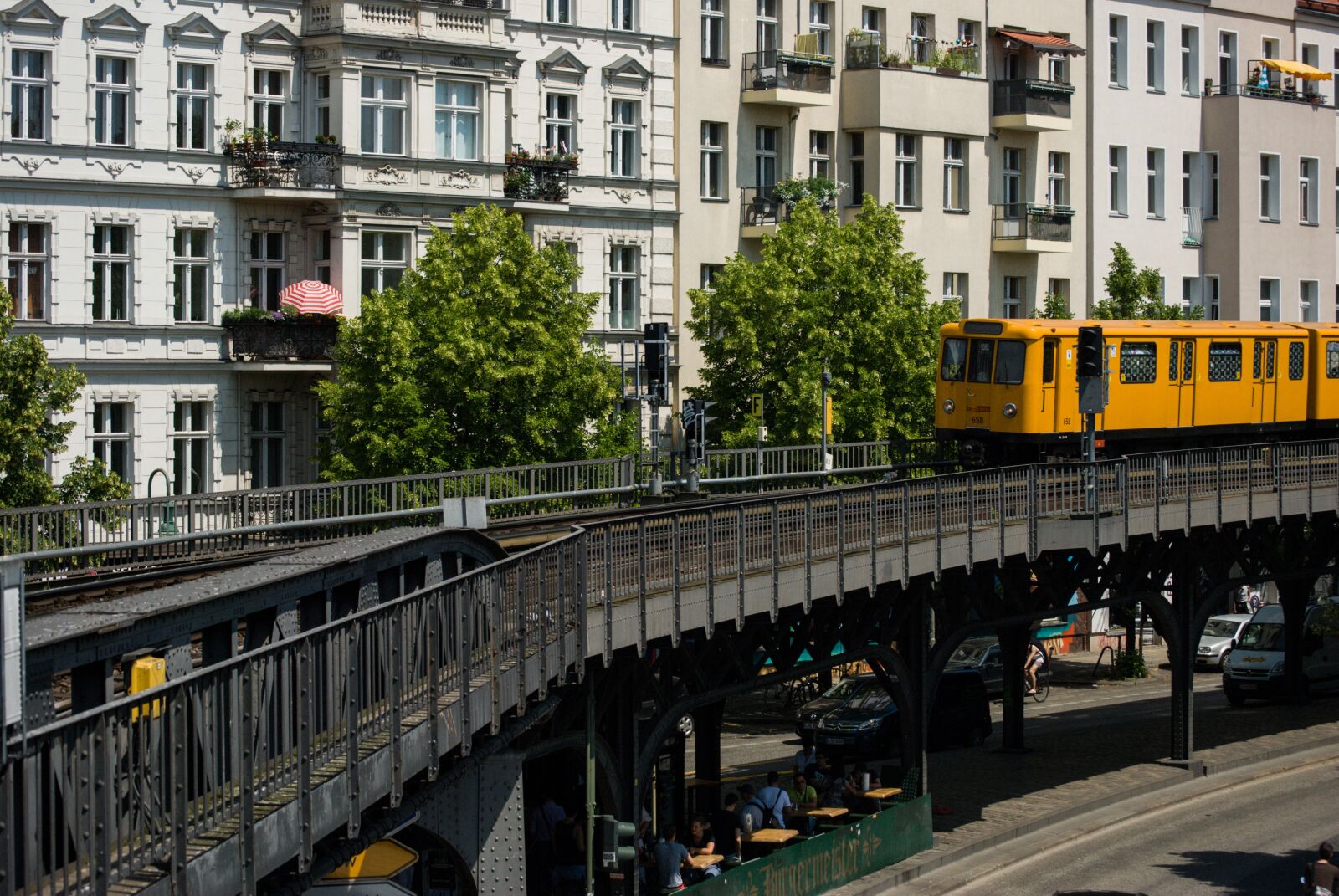 Nikon D80 sample photo. Train, bridge berlin, city photography