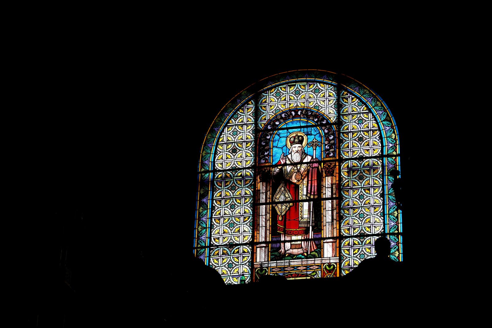 Canon EOS 5D Mark III sample photo. Stained glass, window, darkness photography