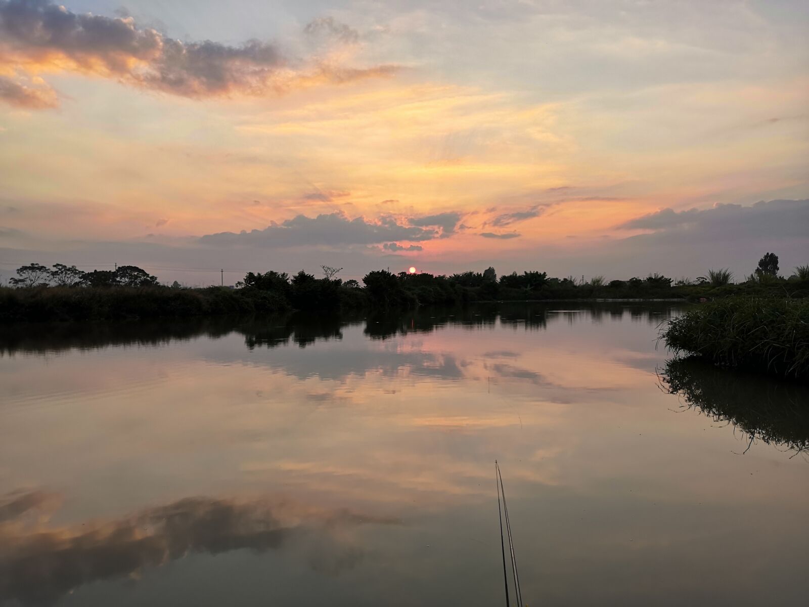 HUAWEI Honor 10 sample photo. Pond, fishing, sunset photography