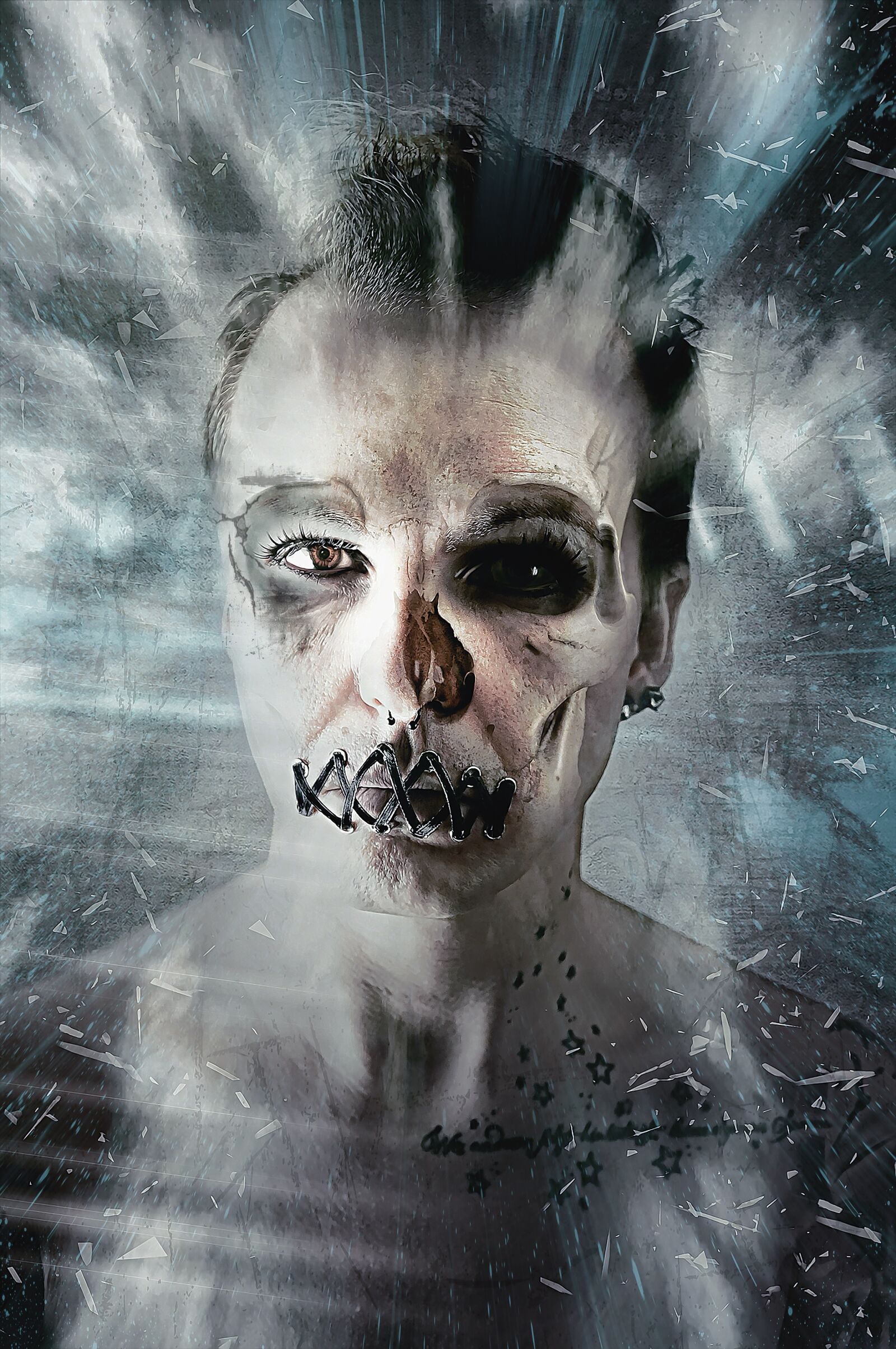 Nikon D300S sample photo. Sewn mouth, composing, horror photography