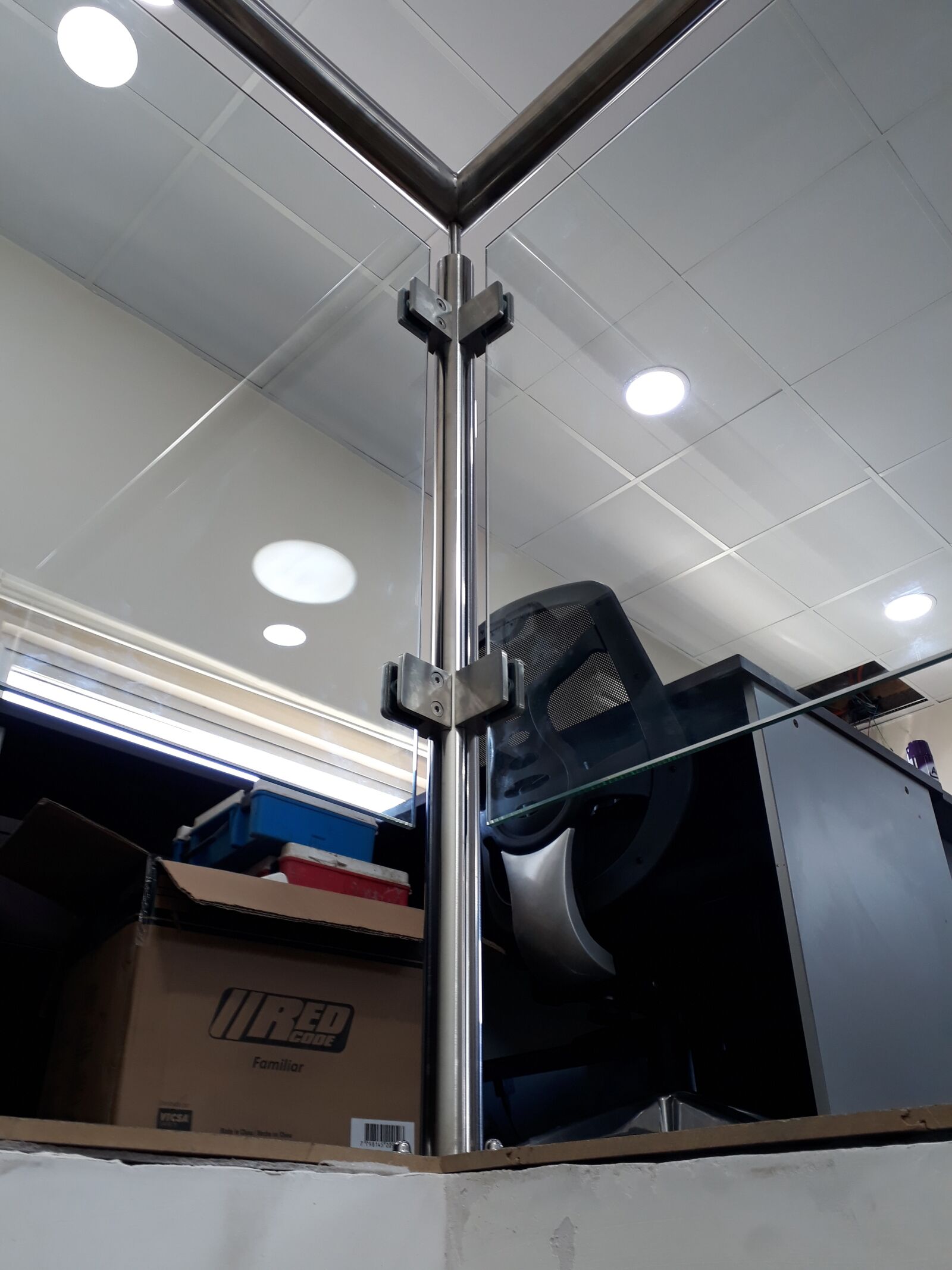 Samsung Galaxy J7 Prime sample photo. Railing, glass, stainless steel photography